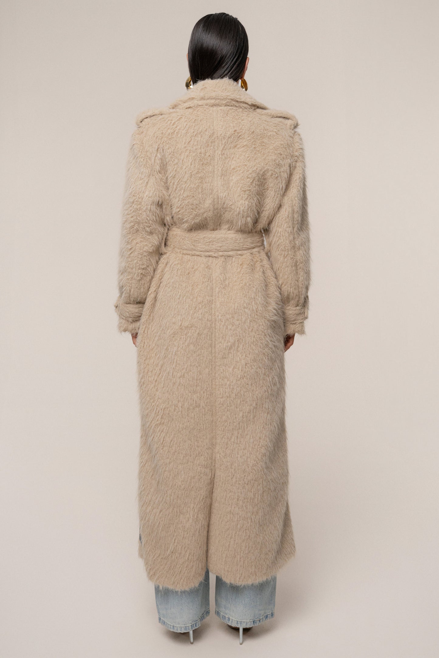 Beige Warm Layers Oversize Coat JLUXLABEL