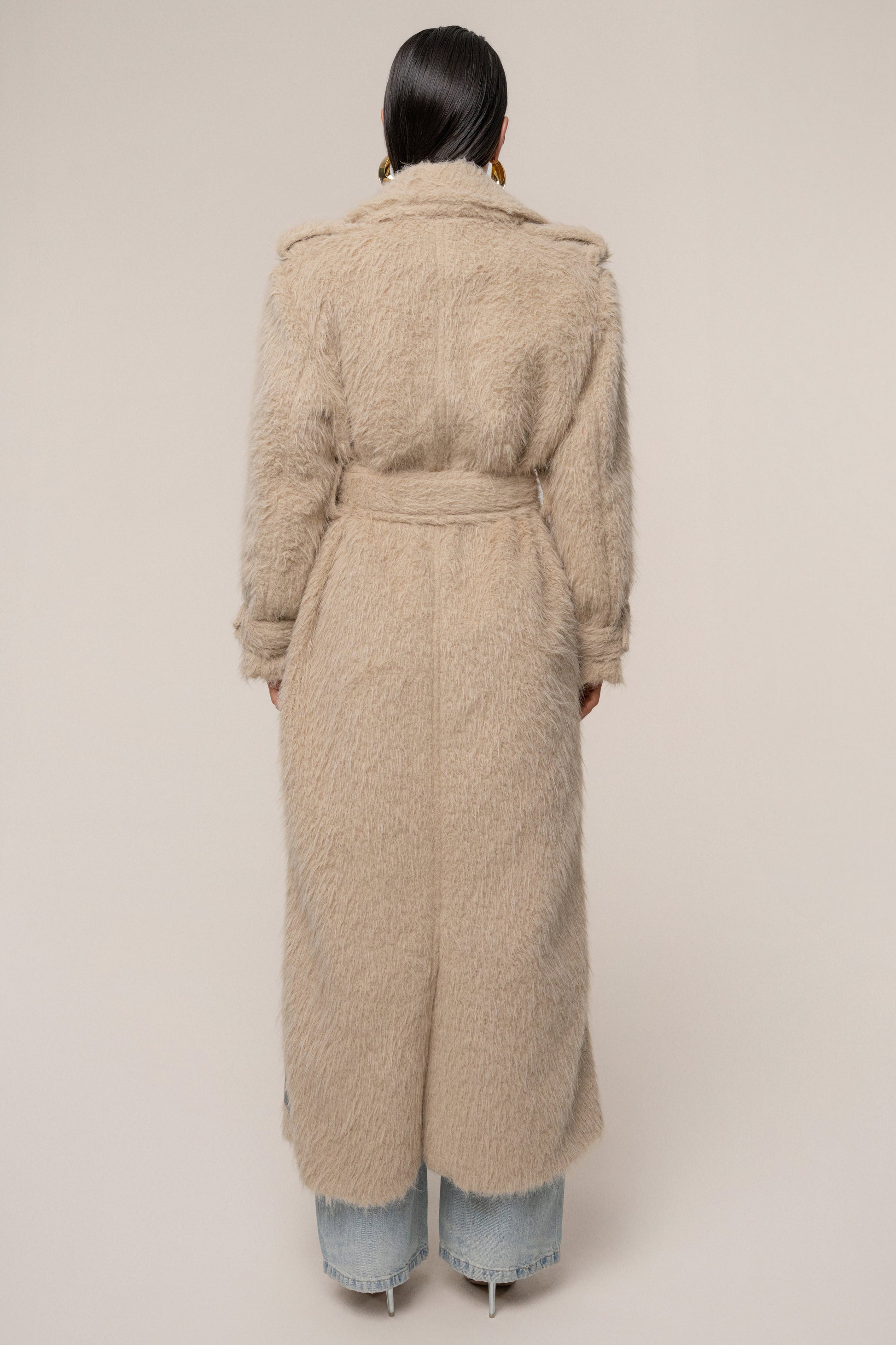 Beige Warm Layers Oversize Coat JLUXLABEL