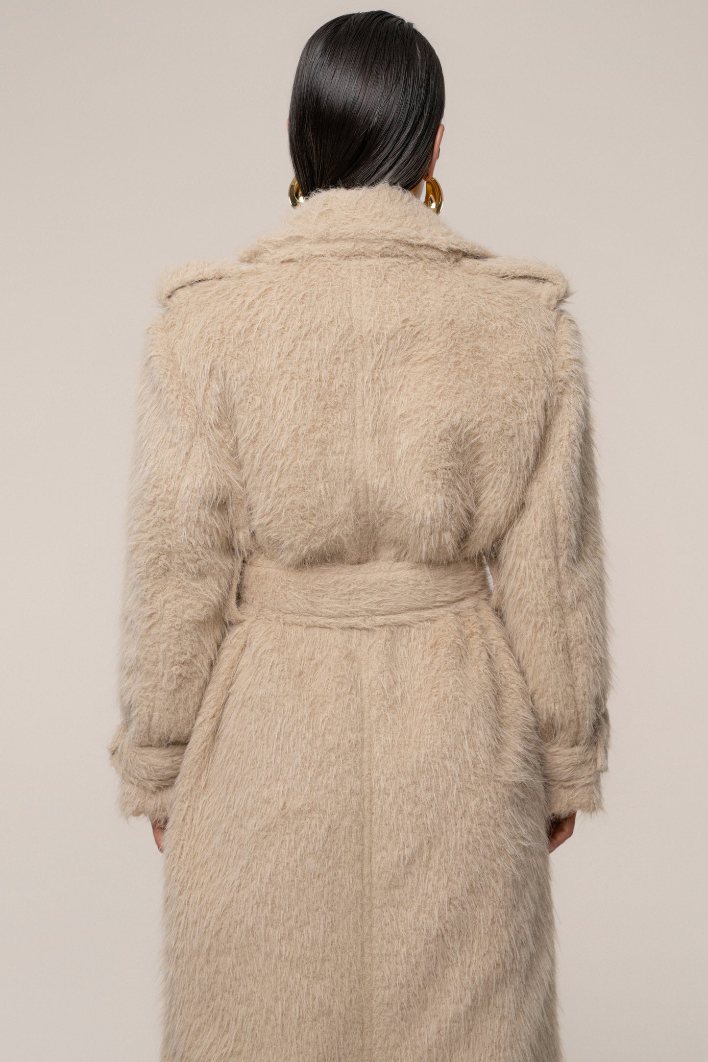 Beige Warm Layers Oversize Coat JLUXLABEL
