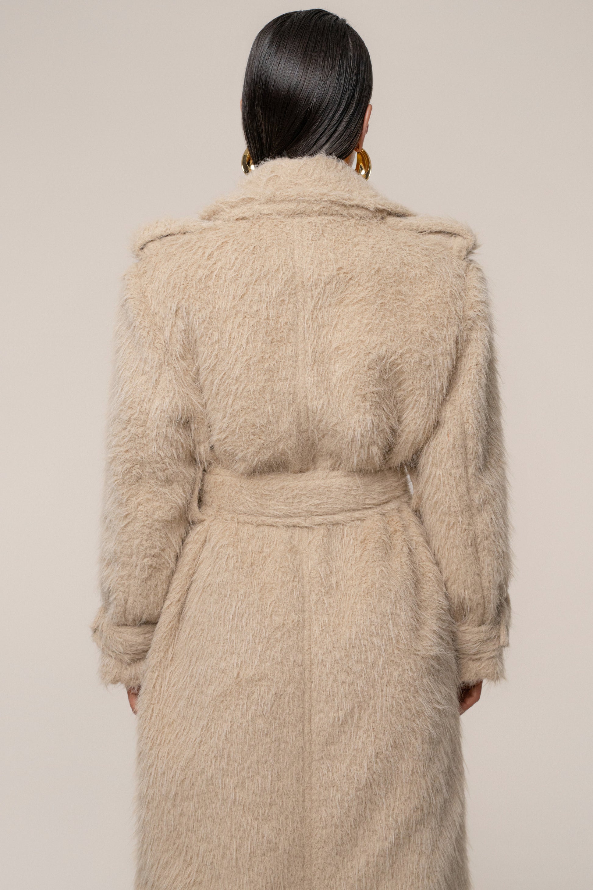 Beige Warm Layers Oversize Coat JLUXLABEL