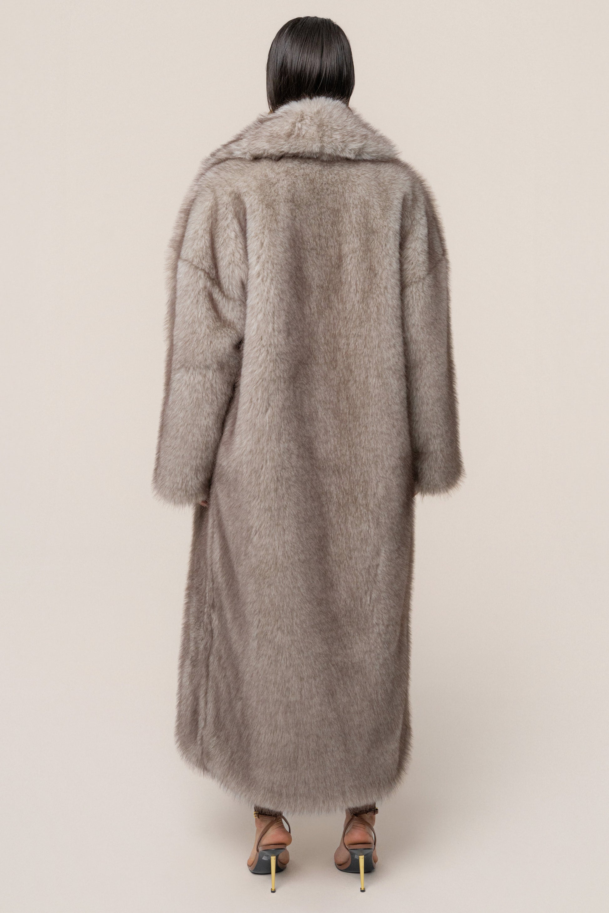 Ivory/Brown Aspen Days Faux Fur Coat JLUXLABEL