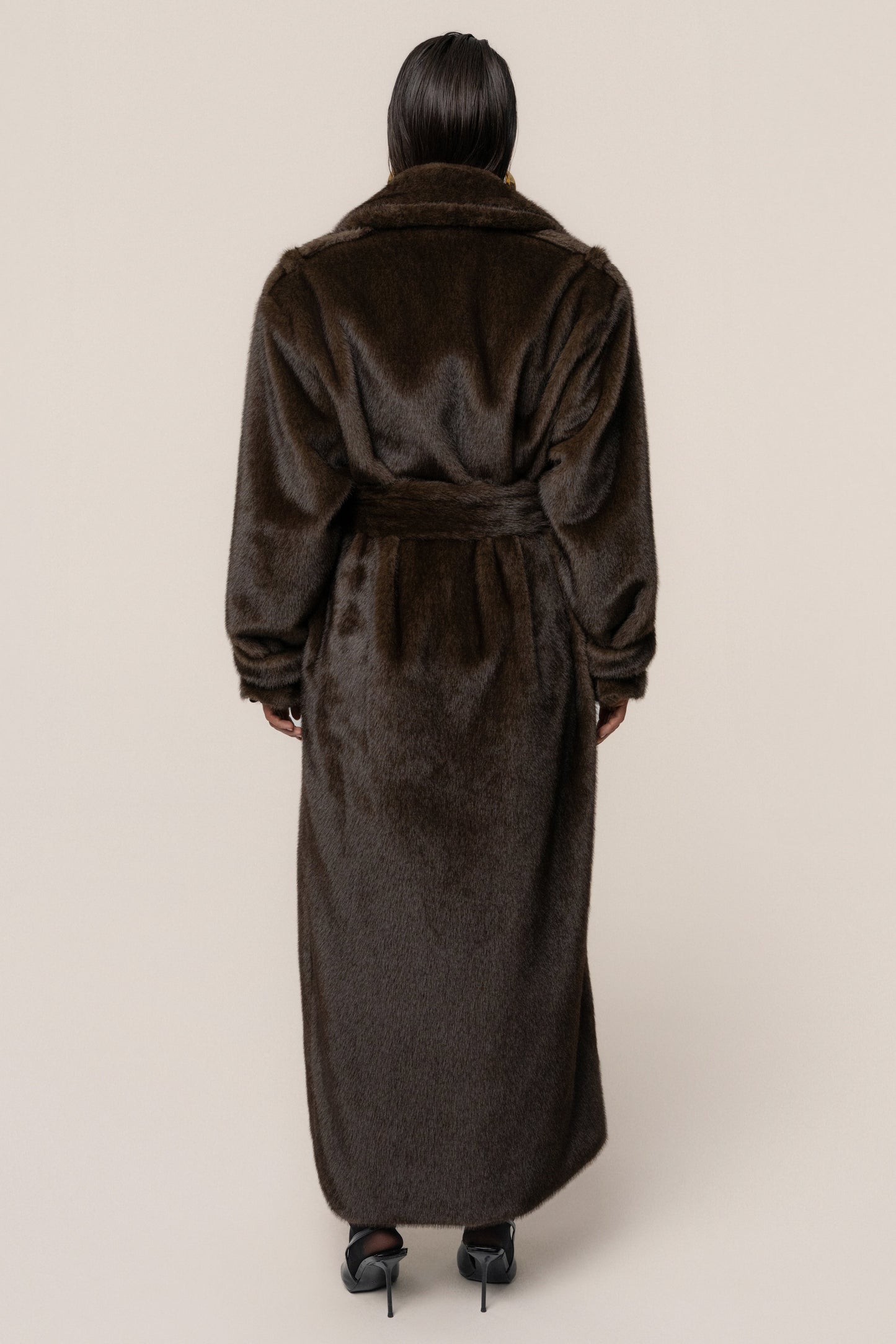 Brown Uptown Faux Fur Coat JLUXLABEL