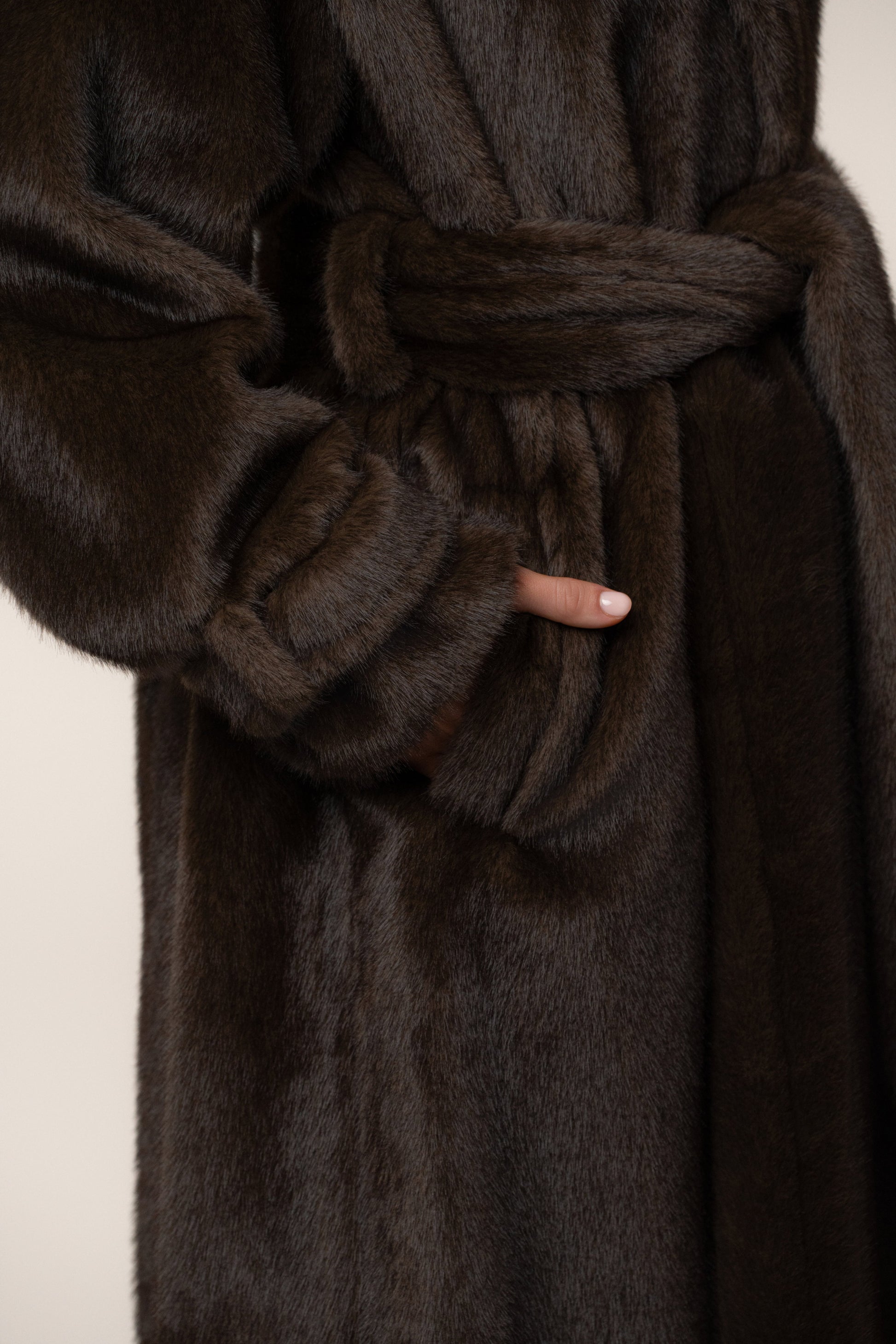 Brown Uptown Faux Fur Coat JLUXLABEL