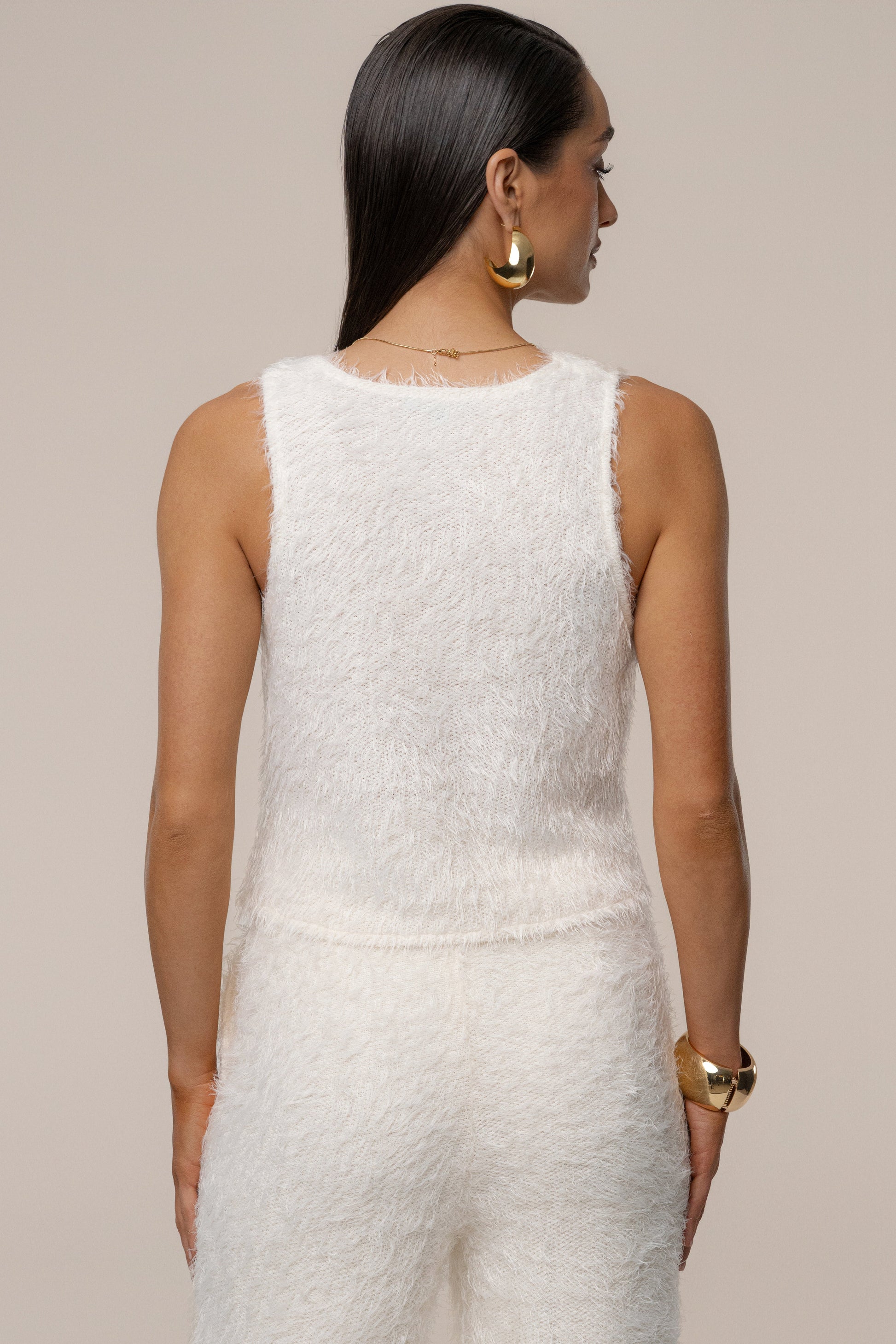 Cream Soft Talk Knit Top NEWFASHIONEDGE