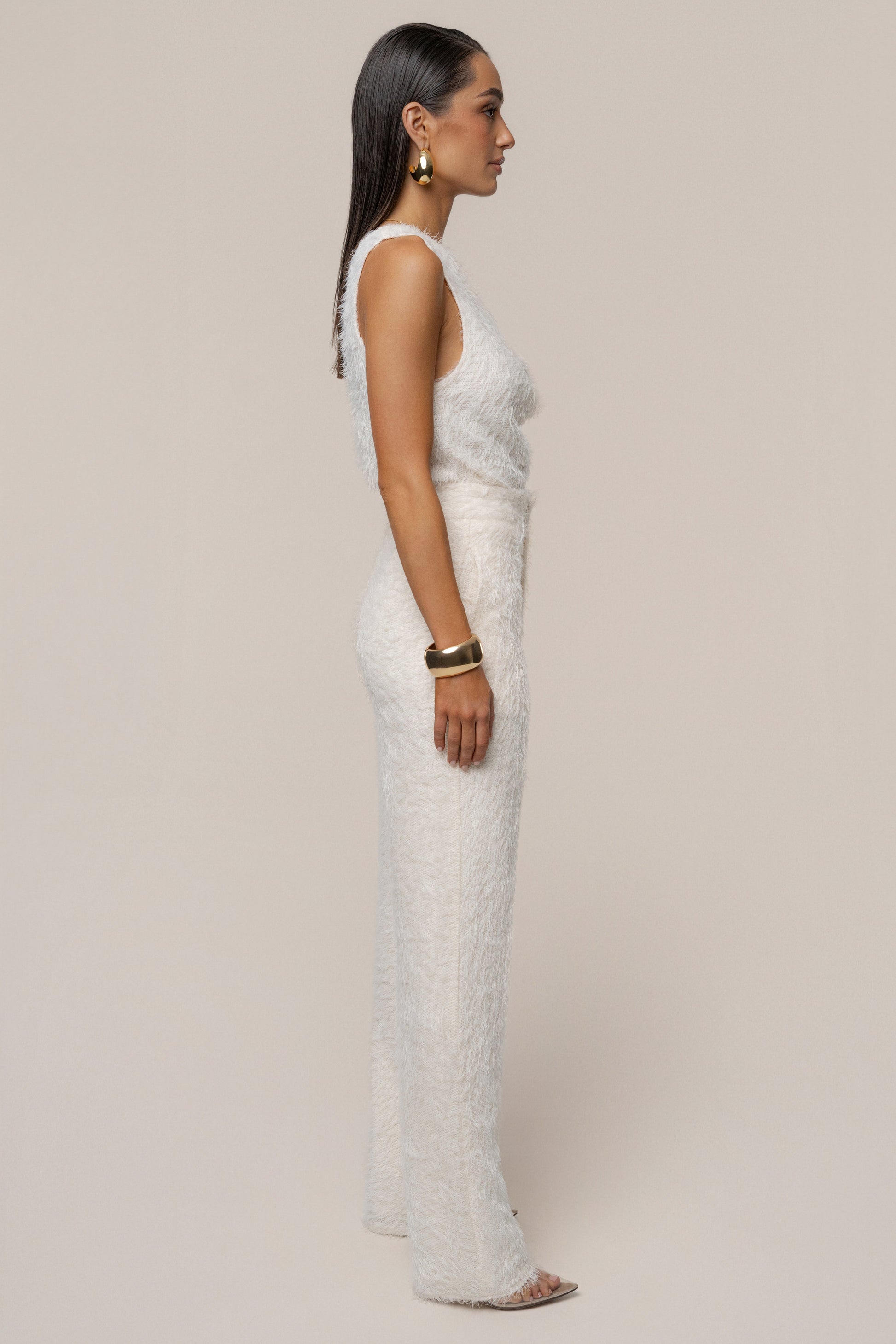 Cream Soft Talk Knit Top NEWFASHIONEDGE