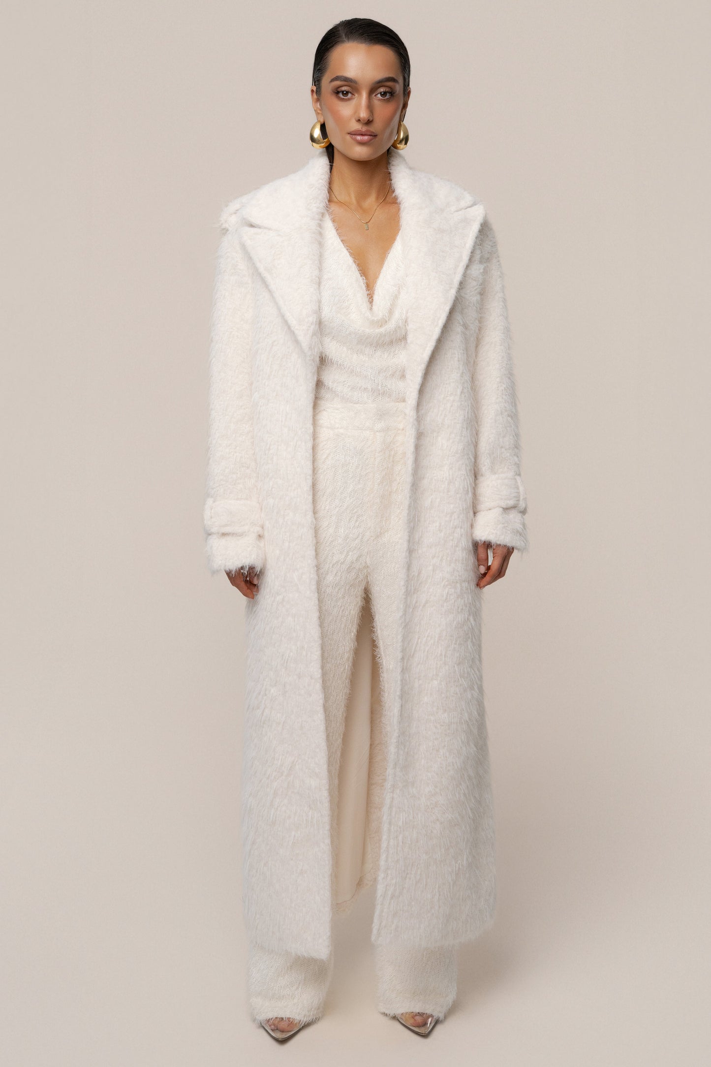 Ivory Warm Layers Oversize Coat JLUXLABEL