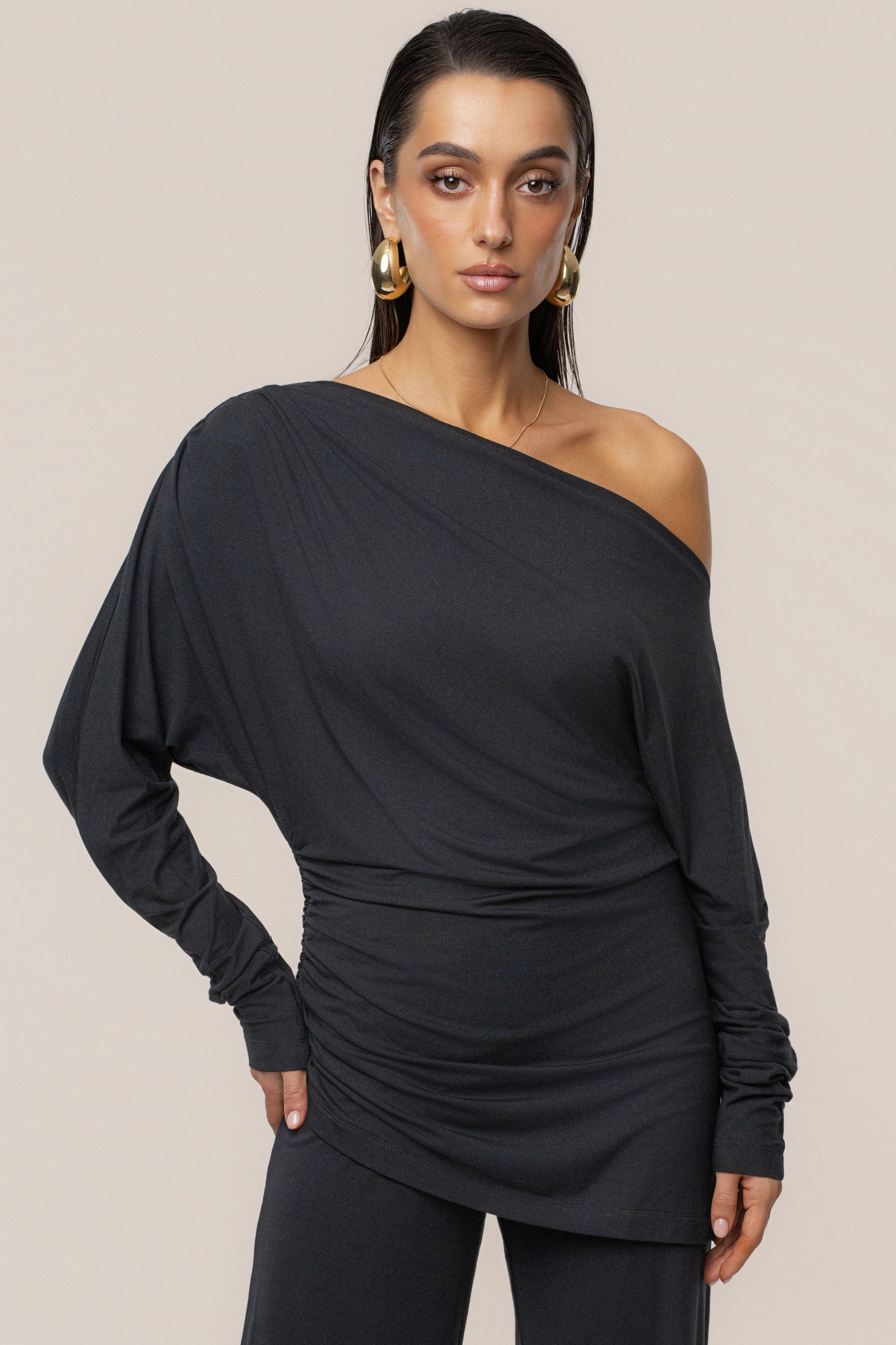 Black Winter Soirée Pant Set JLUXLABEL