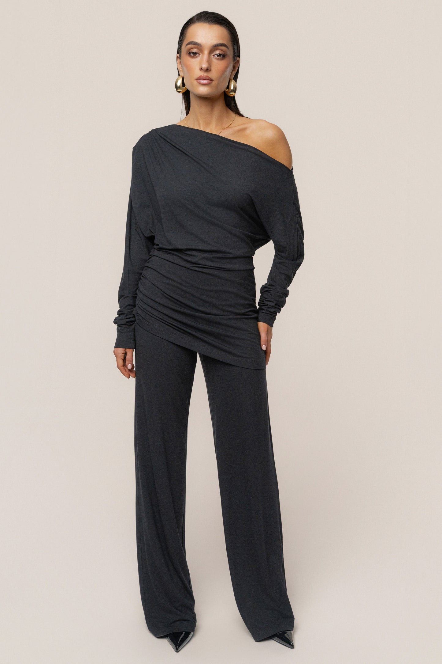 Black Winter Soirée Pant Set JLUXLABEL