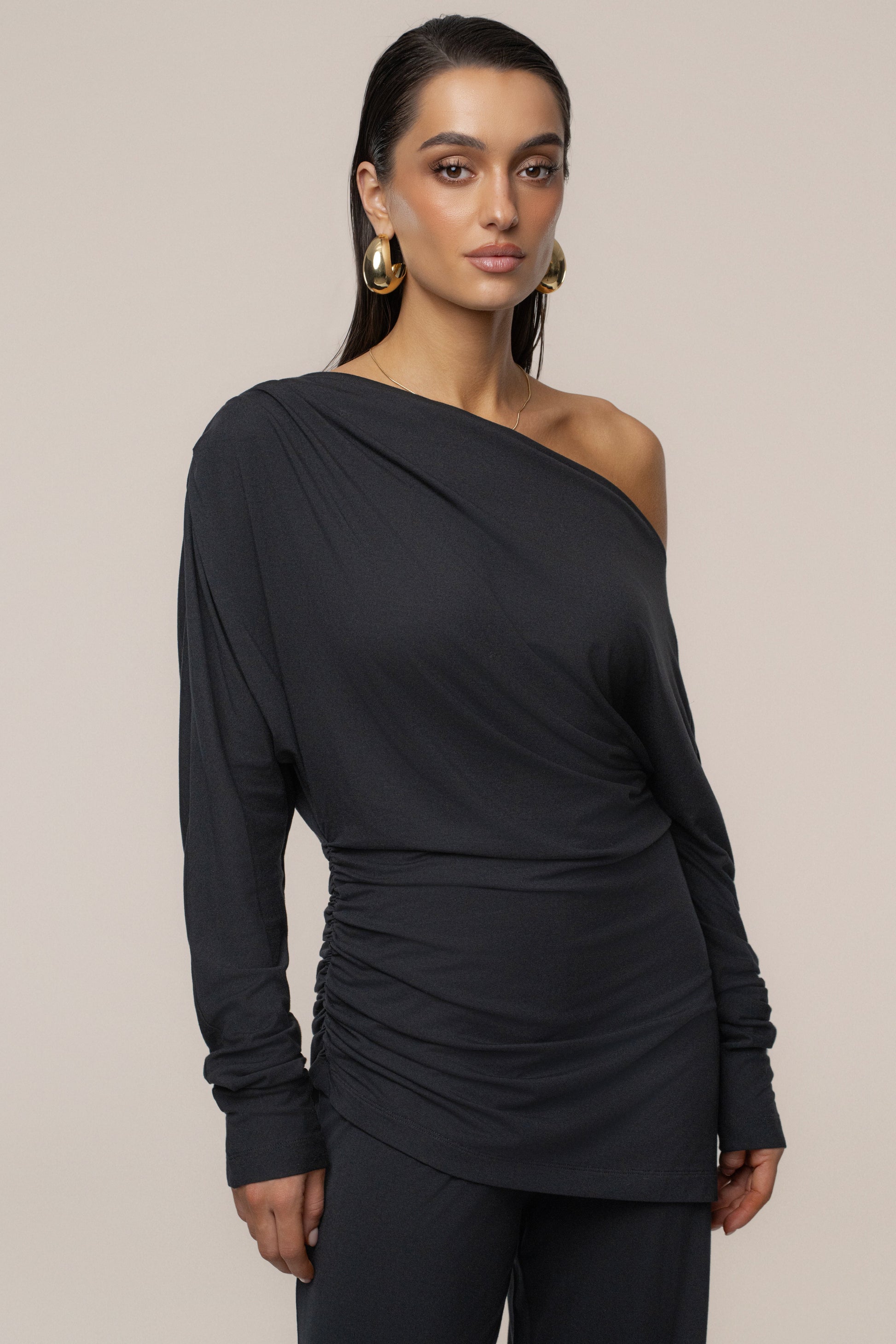 Black Winter Soirée Pant Set JLUXLABEL