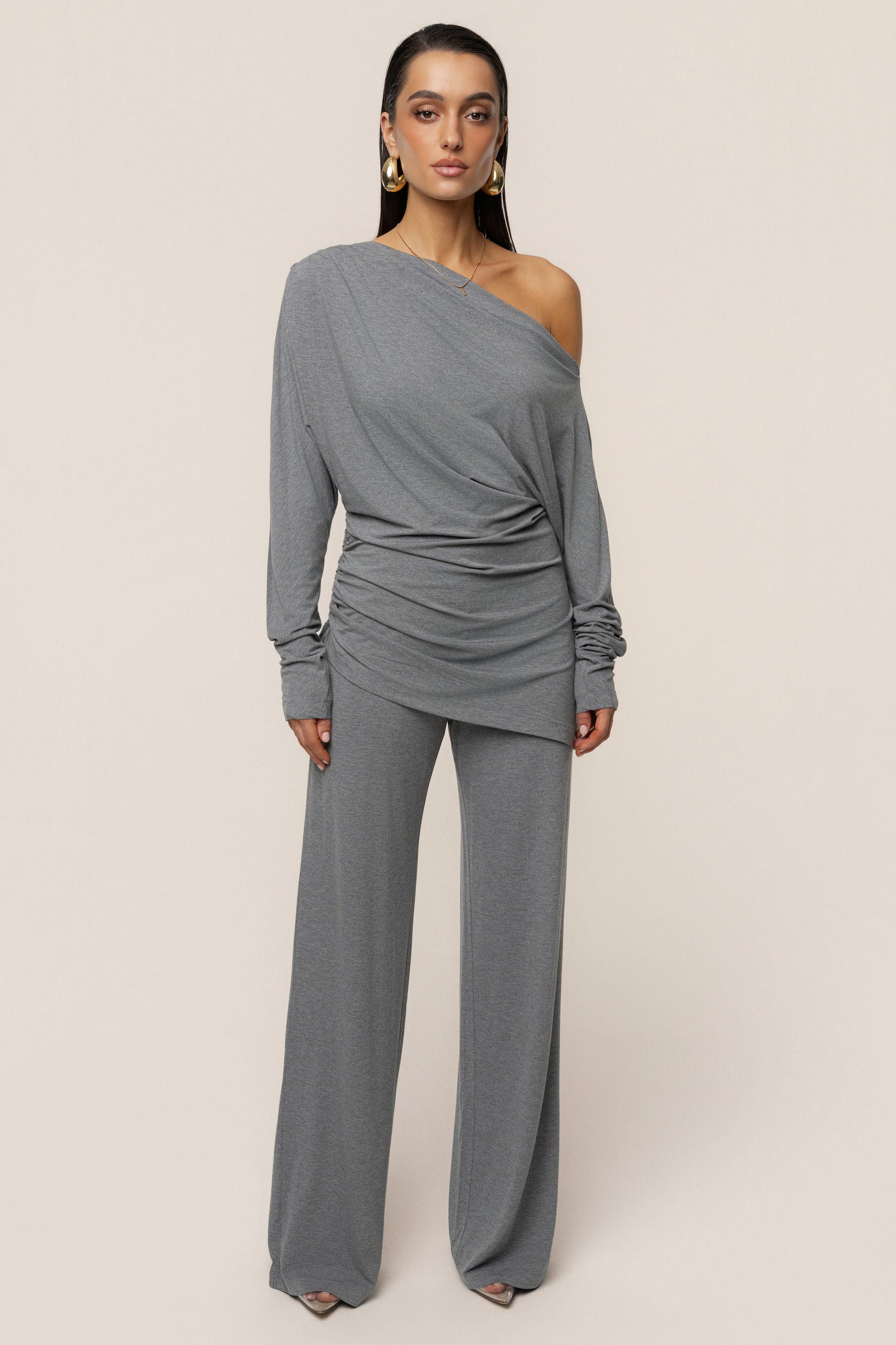 Charcoal Winter Soirée Pant Set JLUXLABEL