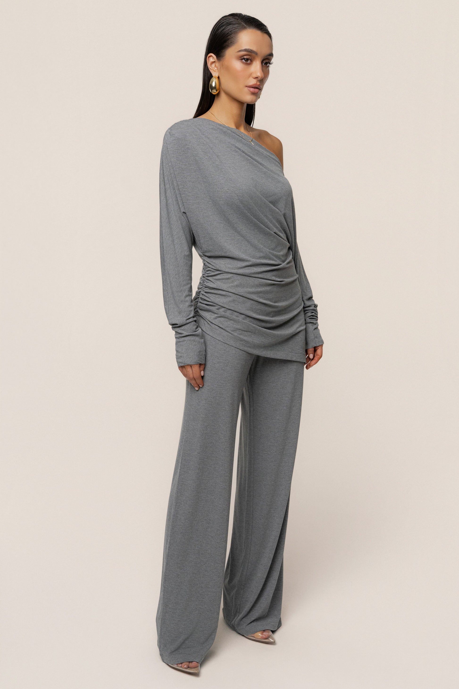 Charcoal Winter Soirée Pant Set JLUXLABEL