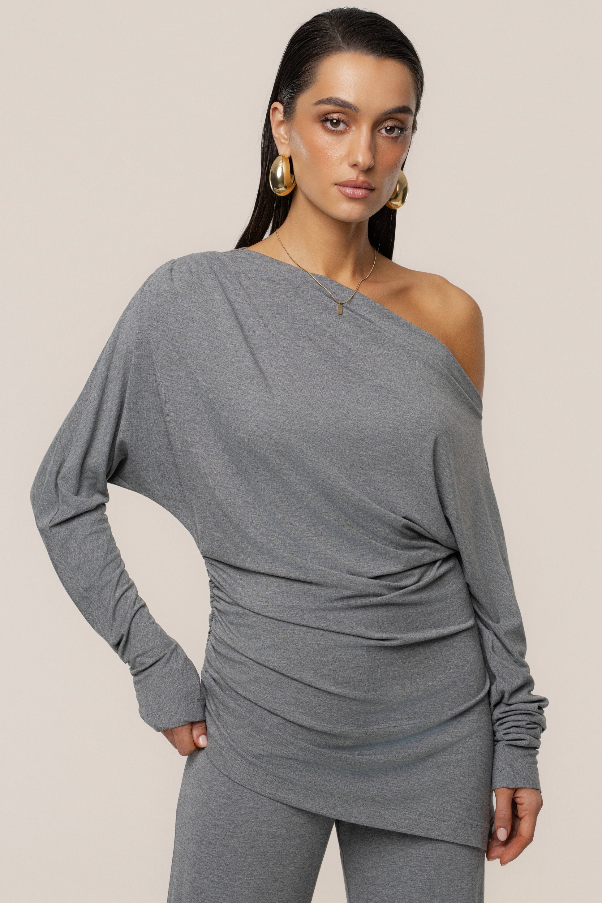 Charcoal Winter Soirée Pant Set JLUXLABEL
