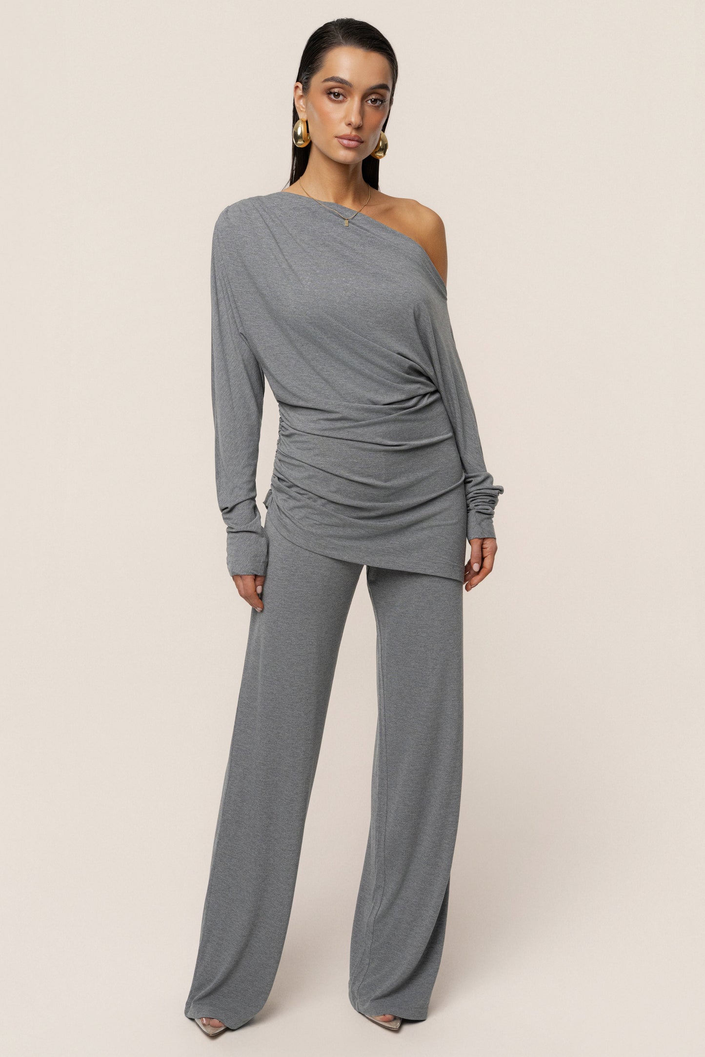Charcoal Winter Soirée Pant Set JLUXLABEL