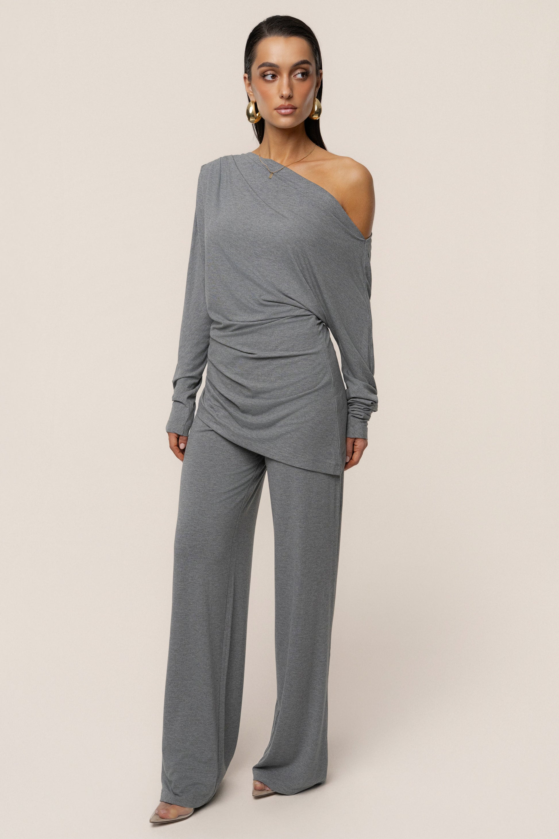 Charcoal Winter Soirée Pant Set JLUXLABEL