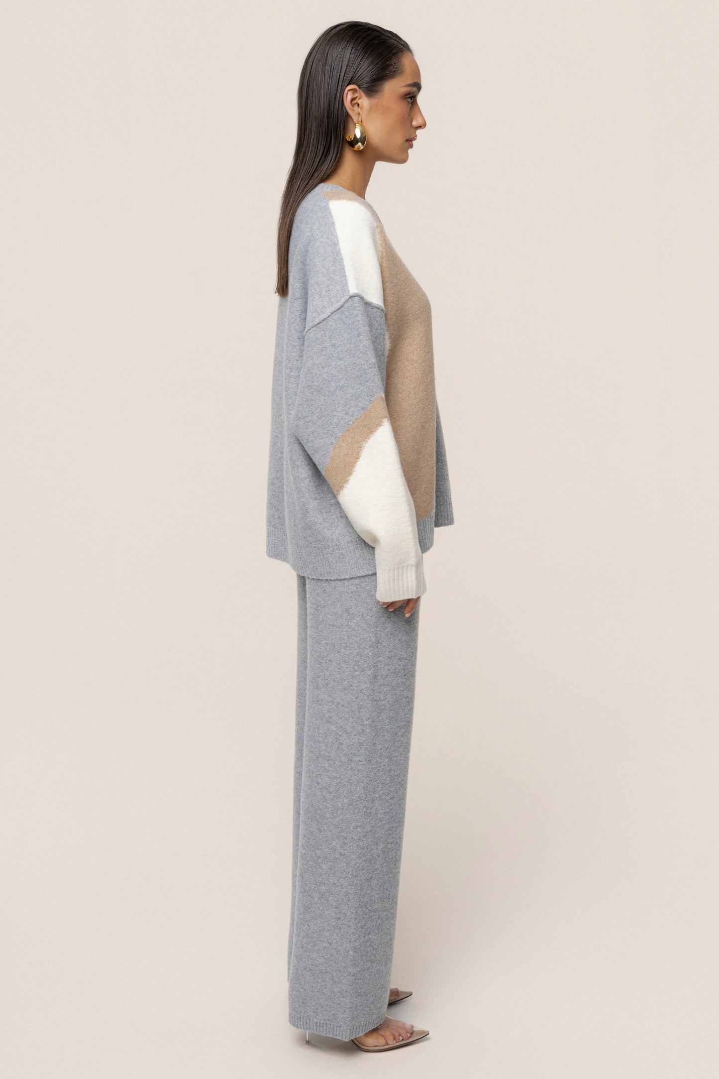 Grey Emelie Knit Pant Set JLUXLABEL