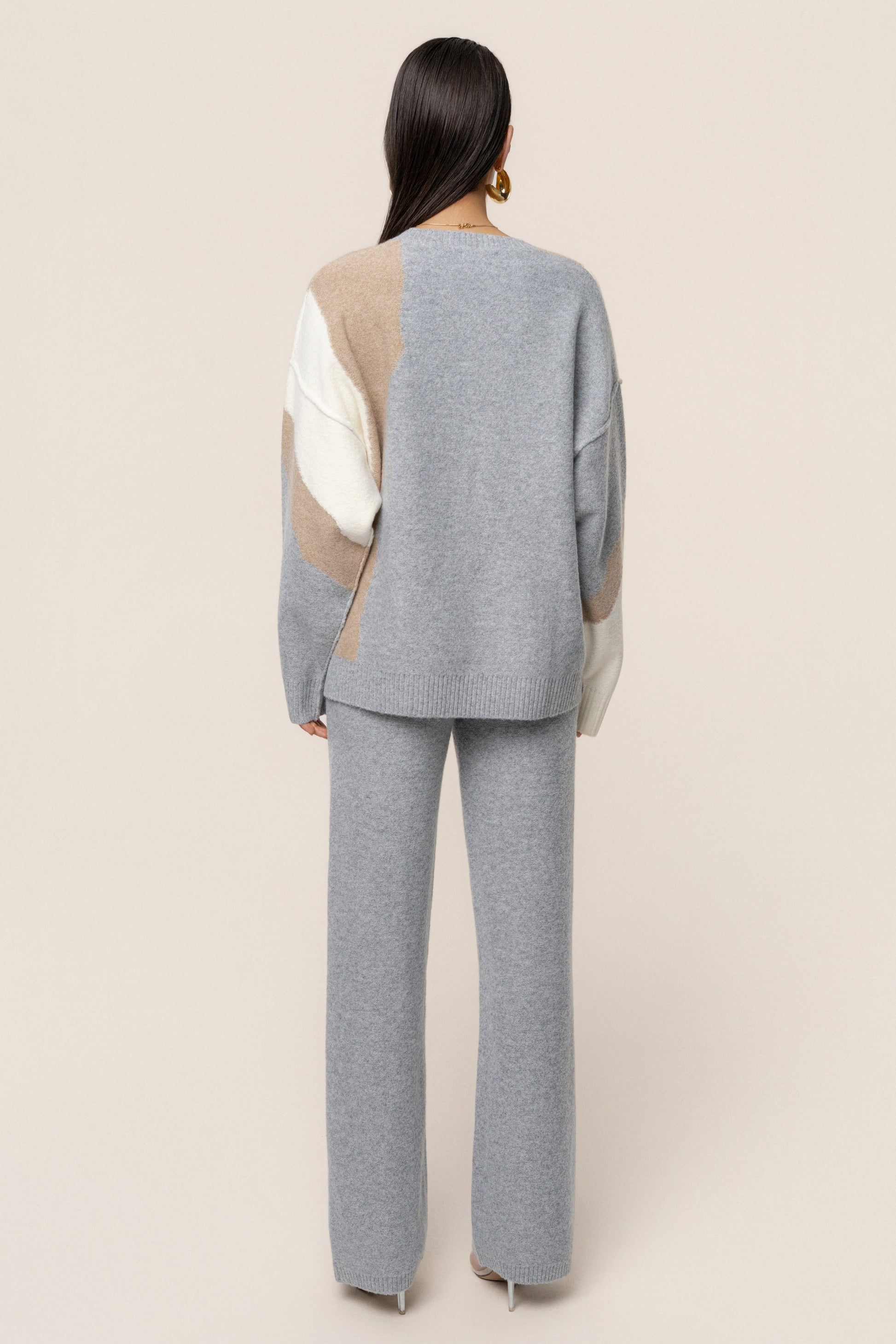 Grey Emelie Knit Pant Set JLUXLABEL