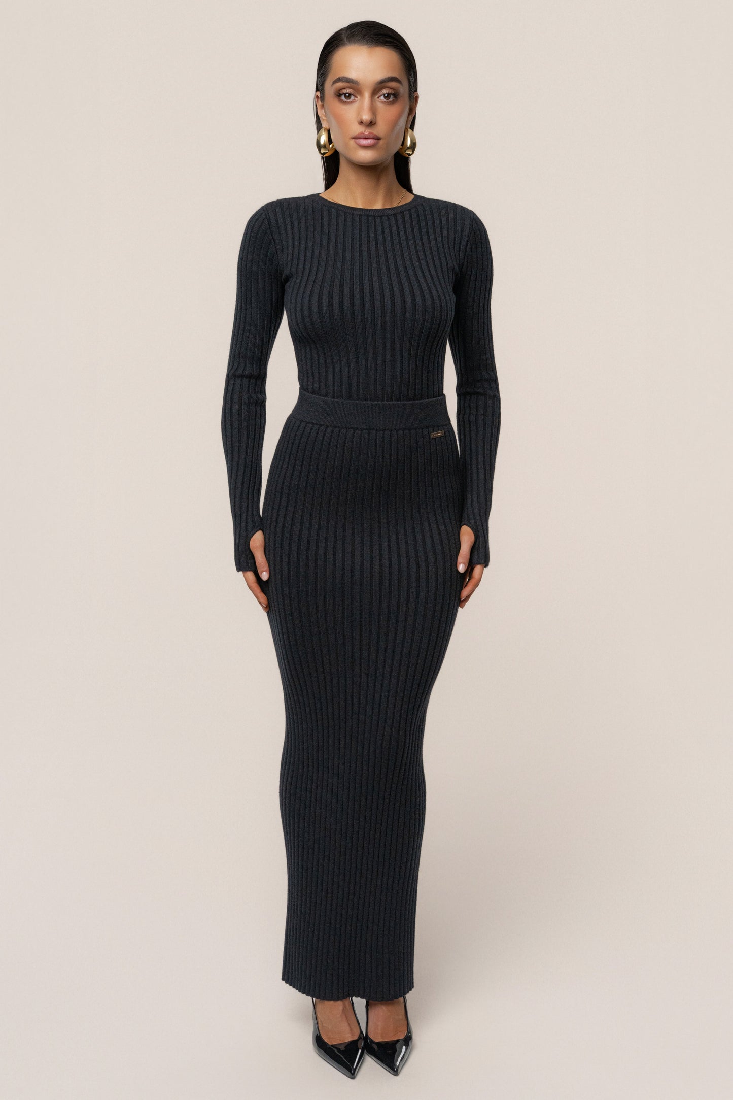 Black Overcast Ribbed Top JLUXLABEL