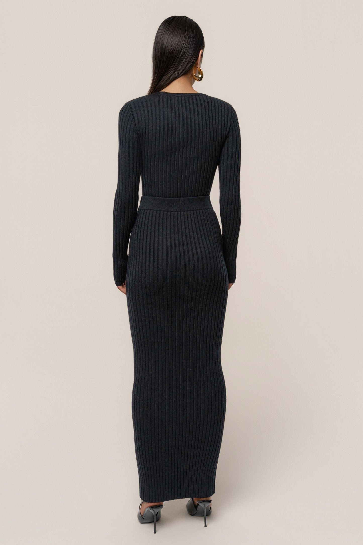 Black Soft Reset Ribbed Skirt JLUXLABEL