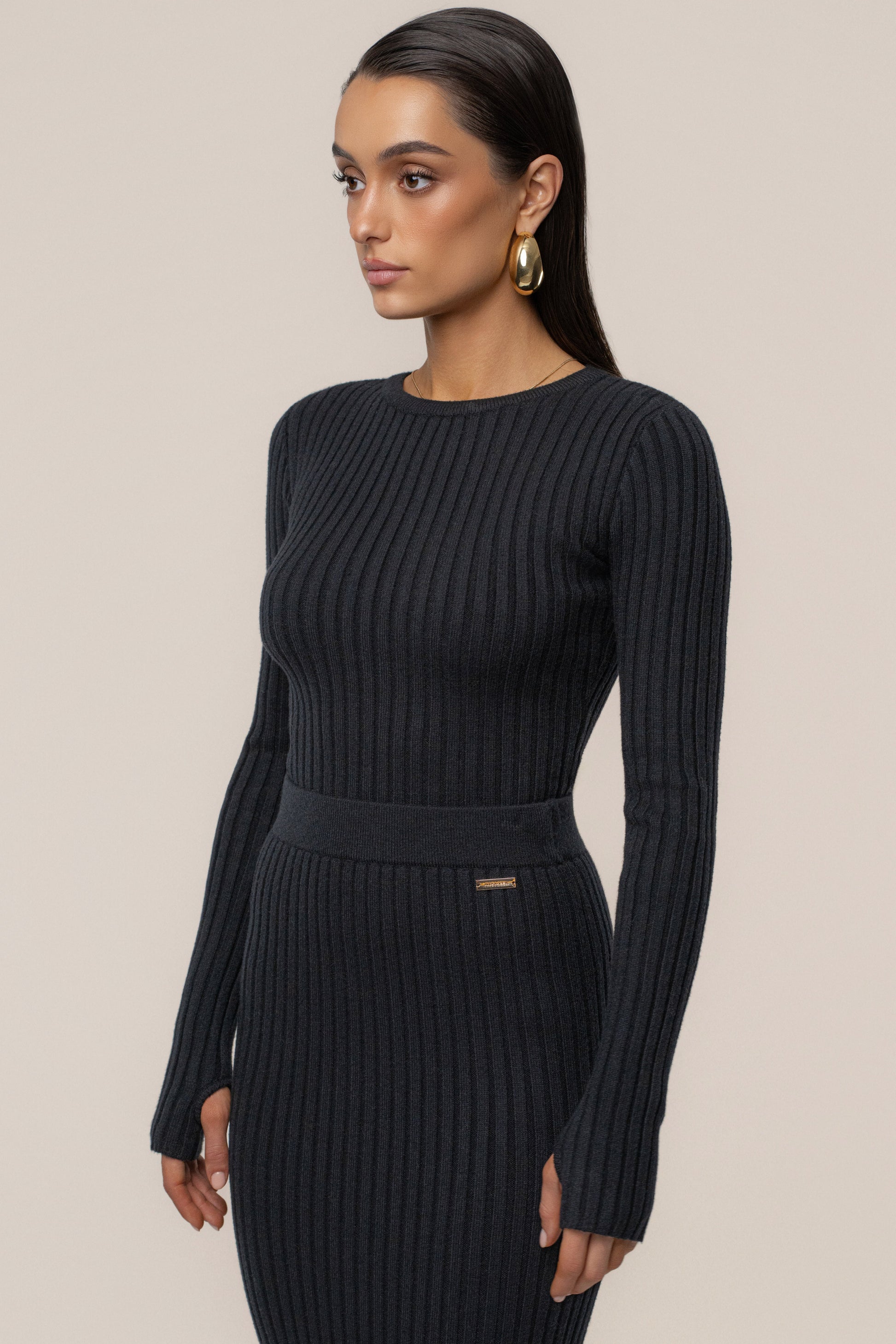 Black Overcast Ribbed Top JLUXLABEL