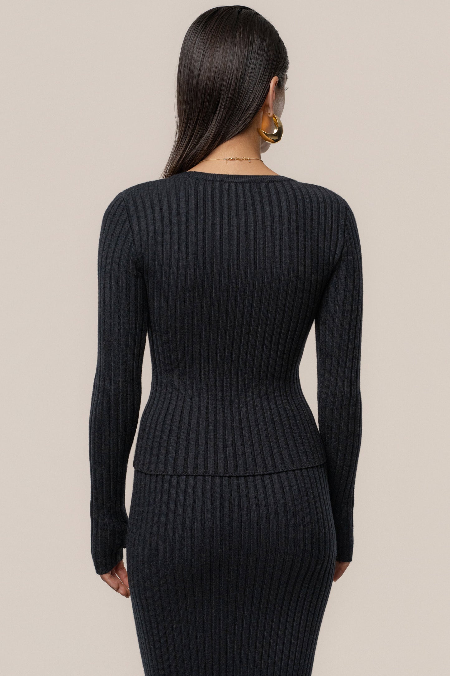 Black Overcast Ribbed Top JLUXLABEL