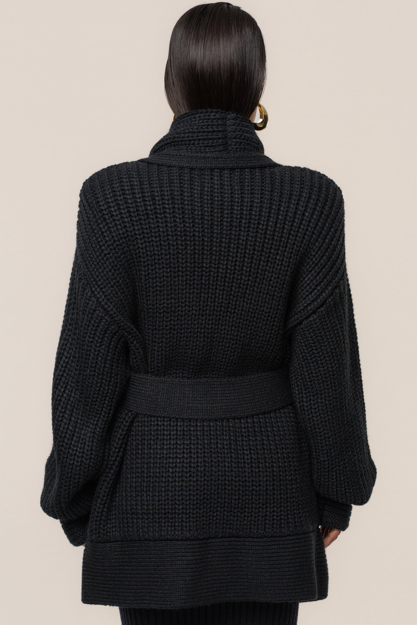 Black Hazel Knit Cardigan JLUXLABEL
