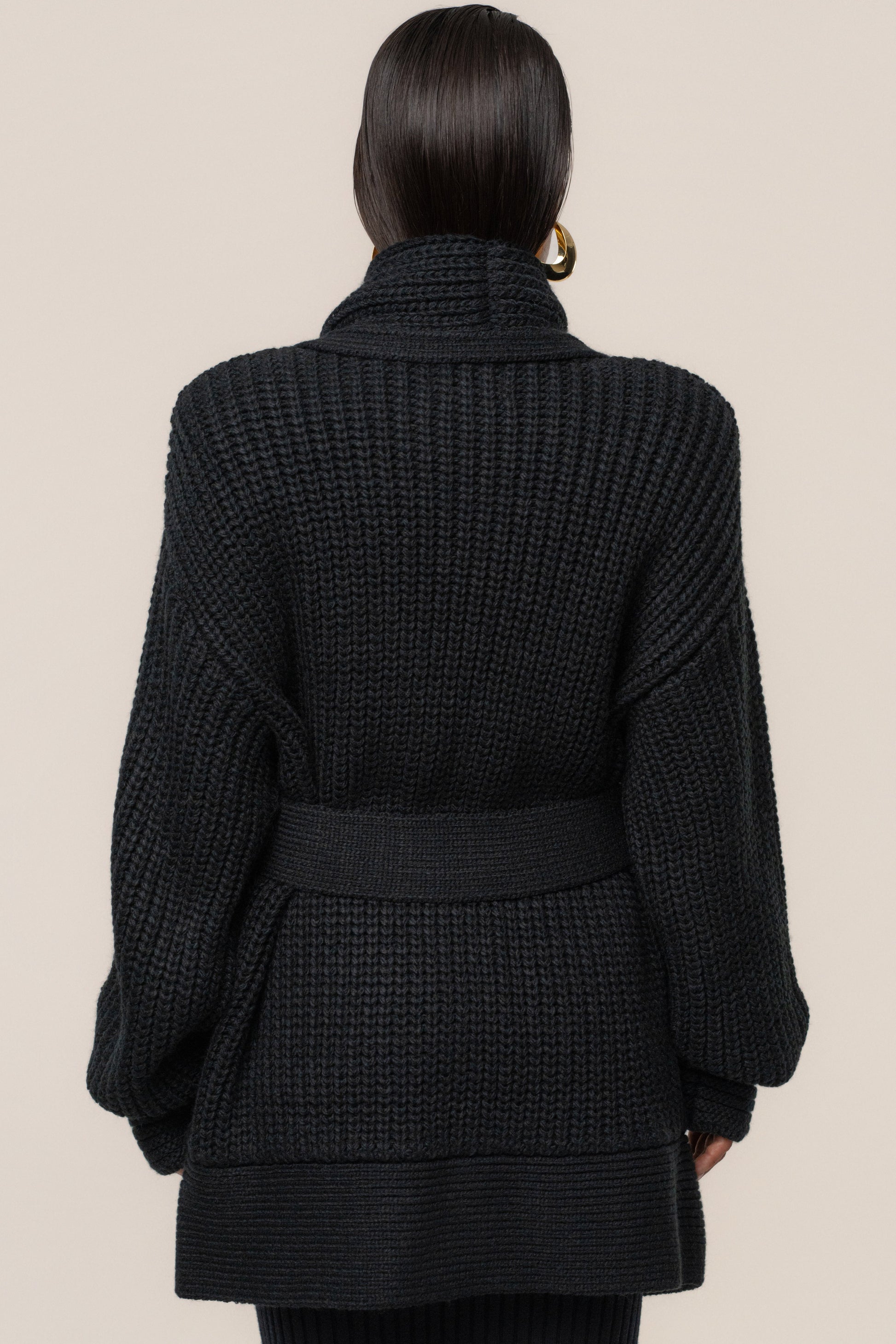 Black Hazel Knit Cardigan JLUXLABEL