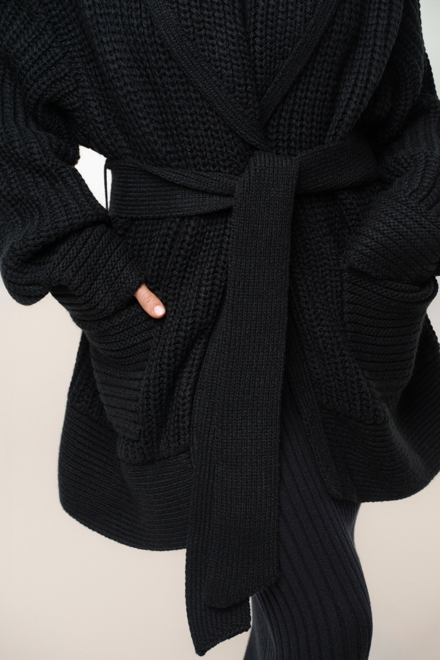 Black Hazel Knit Cardigan JLUXLABEL