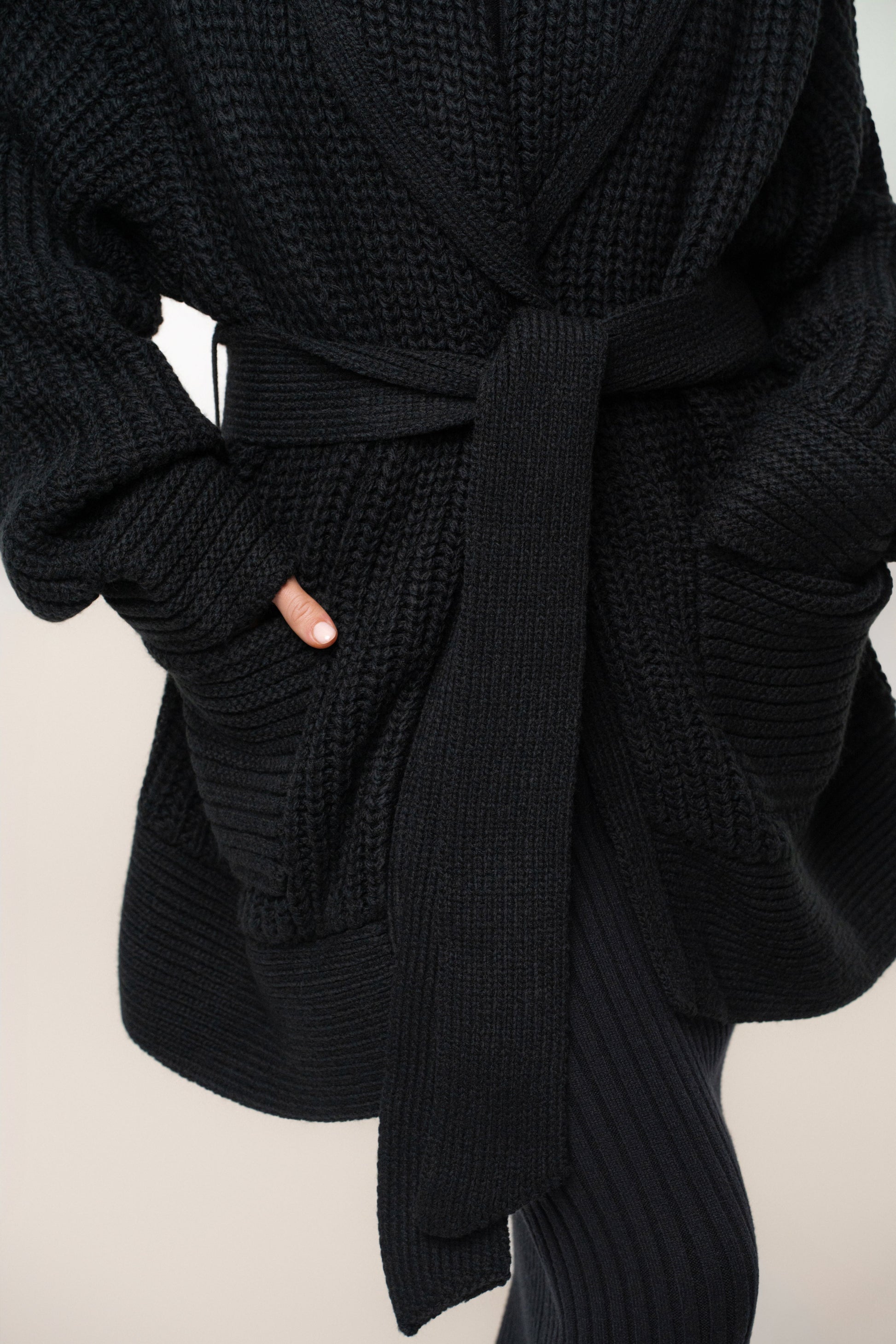 Black Hazel Knit Cardigan JLUXLABEL