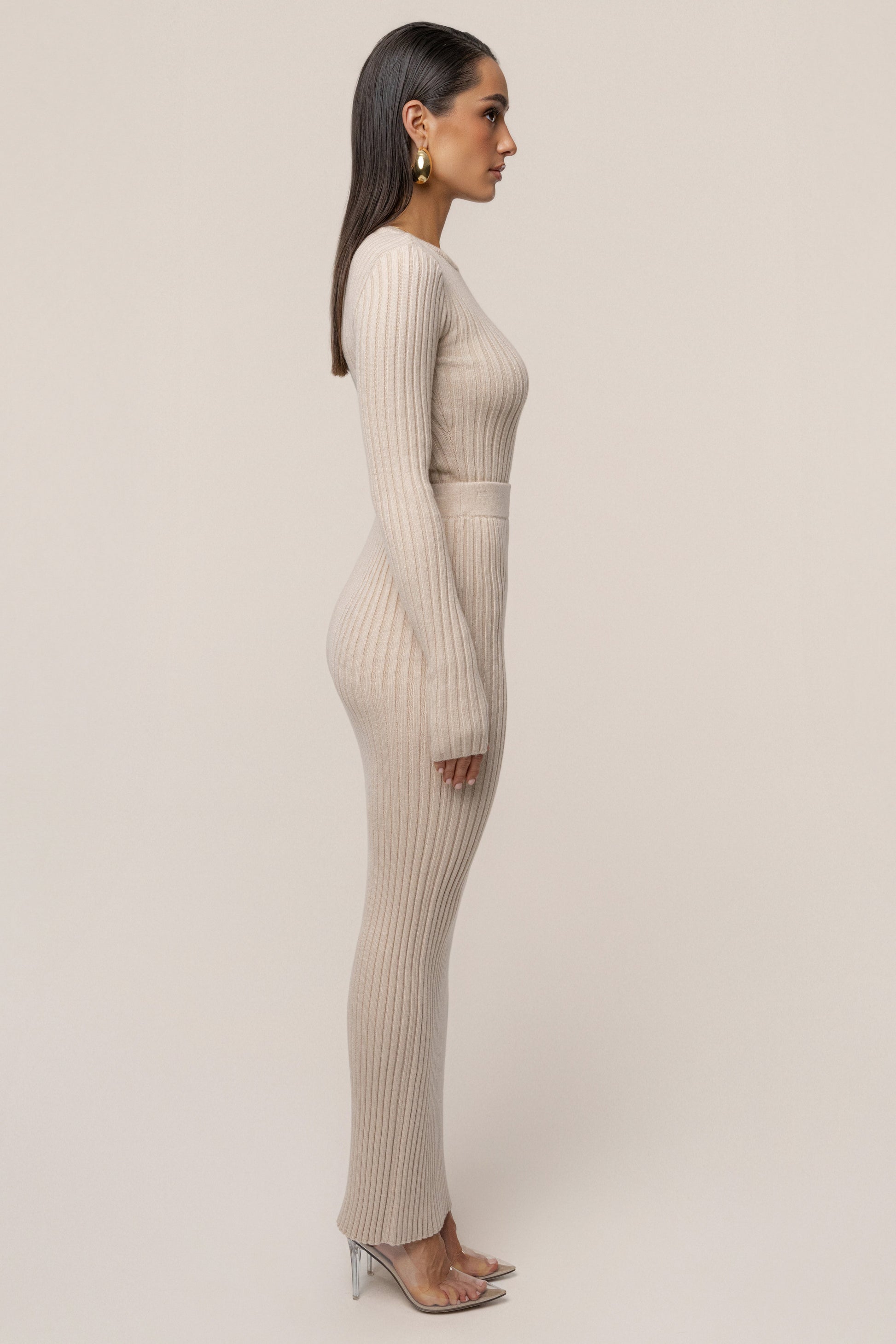 Stone Soft Reset Ribbed Skirt NEWFASHIONEDGE