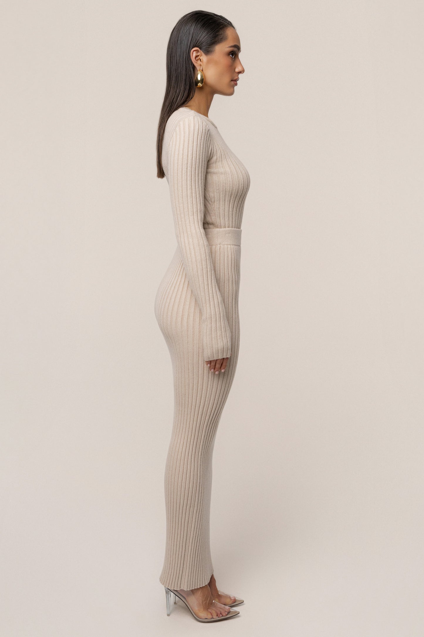 Stone Overcast Ribbed Top
