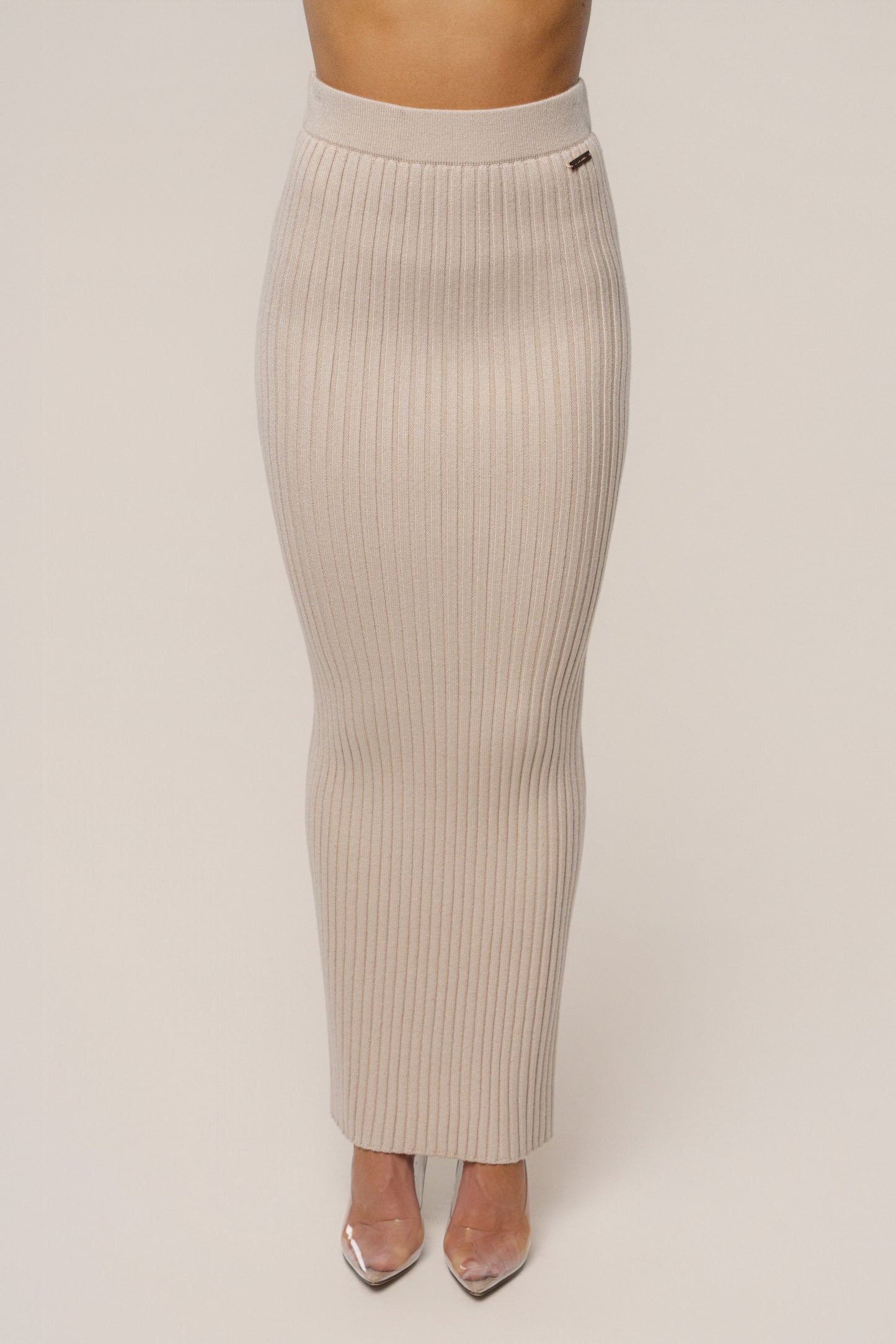 Stone Soft Reset Ribbed Skirt NEWFASHIONEDGE