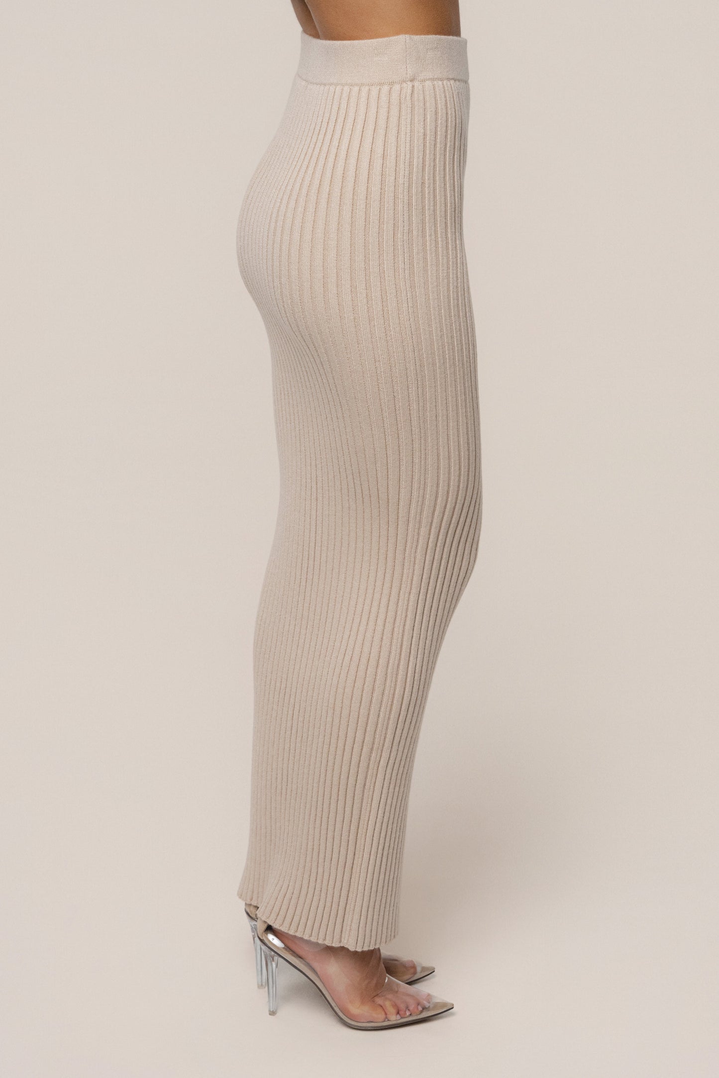 Stone Soft Reset Ribbed Skirt NEWFASHIONEDGE