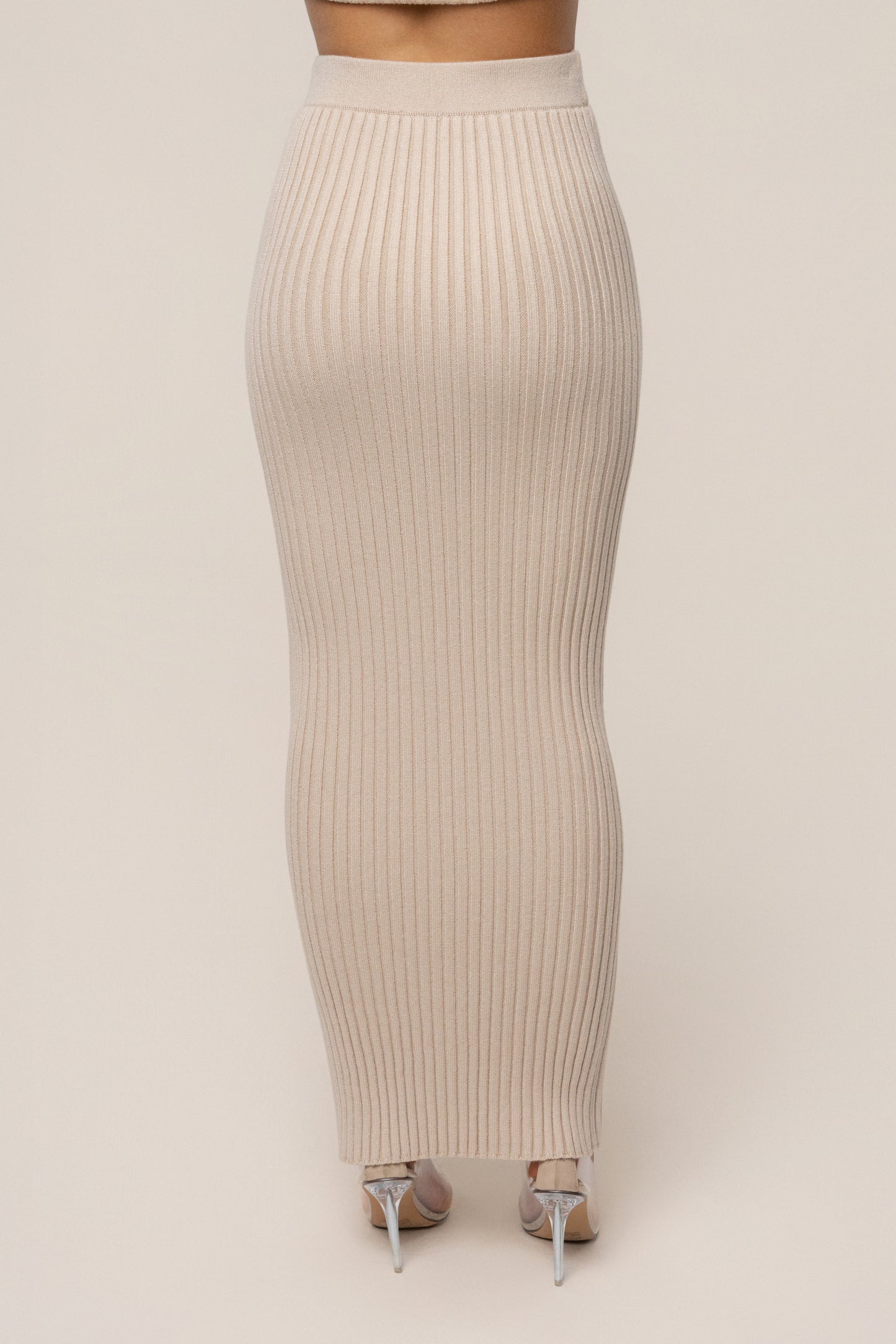 Stone Soft Reset Ribbed Skirt NEWFASHIONEDGE