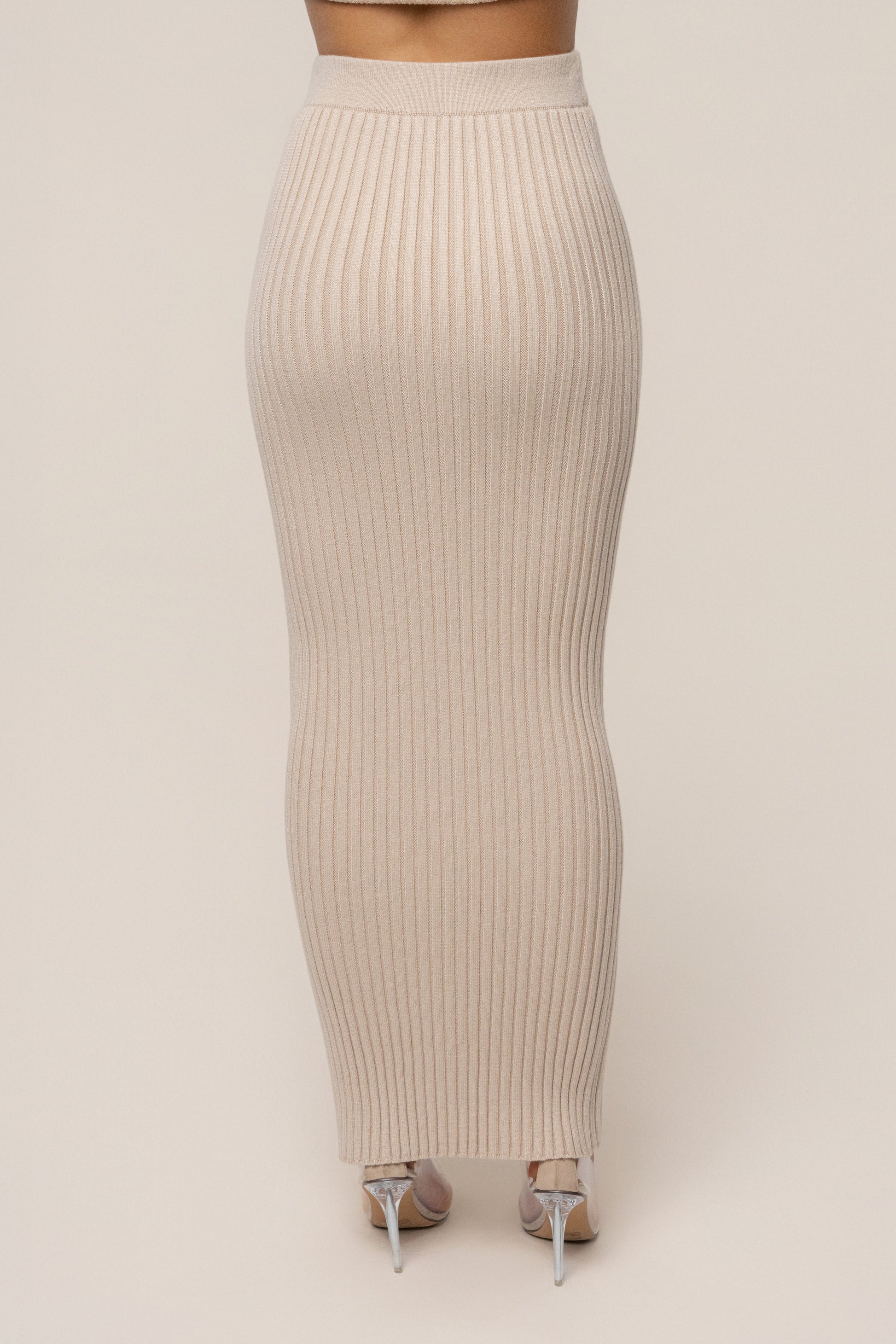 Stone Soft Reset Ribbed Skirt NEWFASHIONEDGE