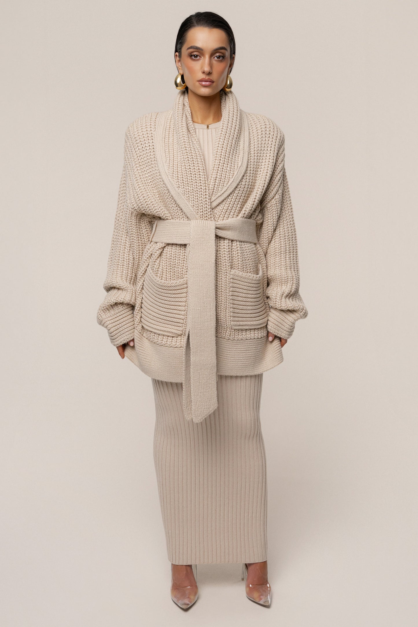 Stone Hazel Knit Cardigan NEWFASHIONEDGE