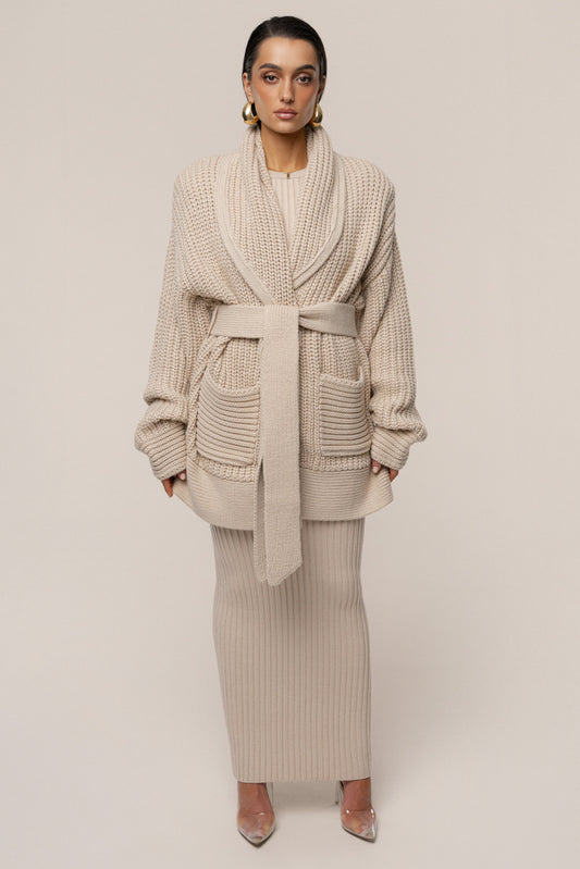 Stone Hazel Knit Cardigan NEWFASHIONEDGE