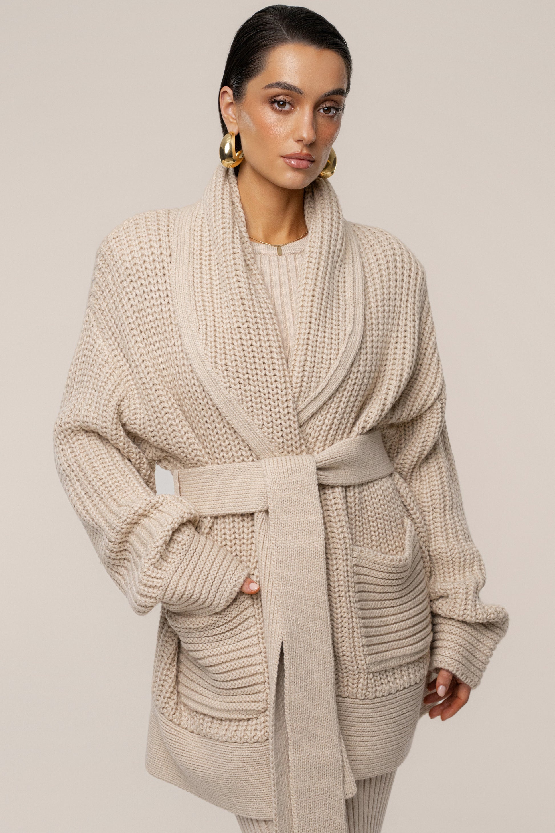 Stone Hazel Knit Cardigan NEWFASHIONEDGE