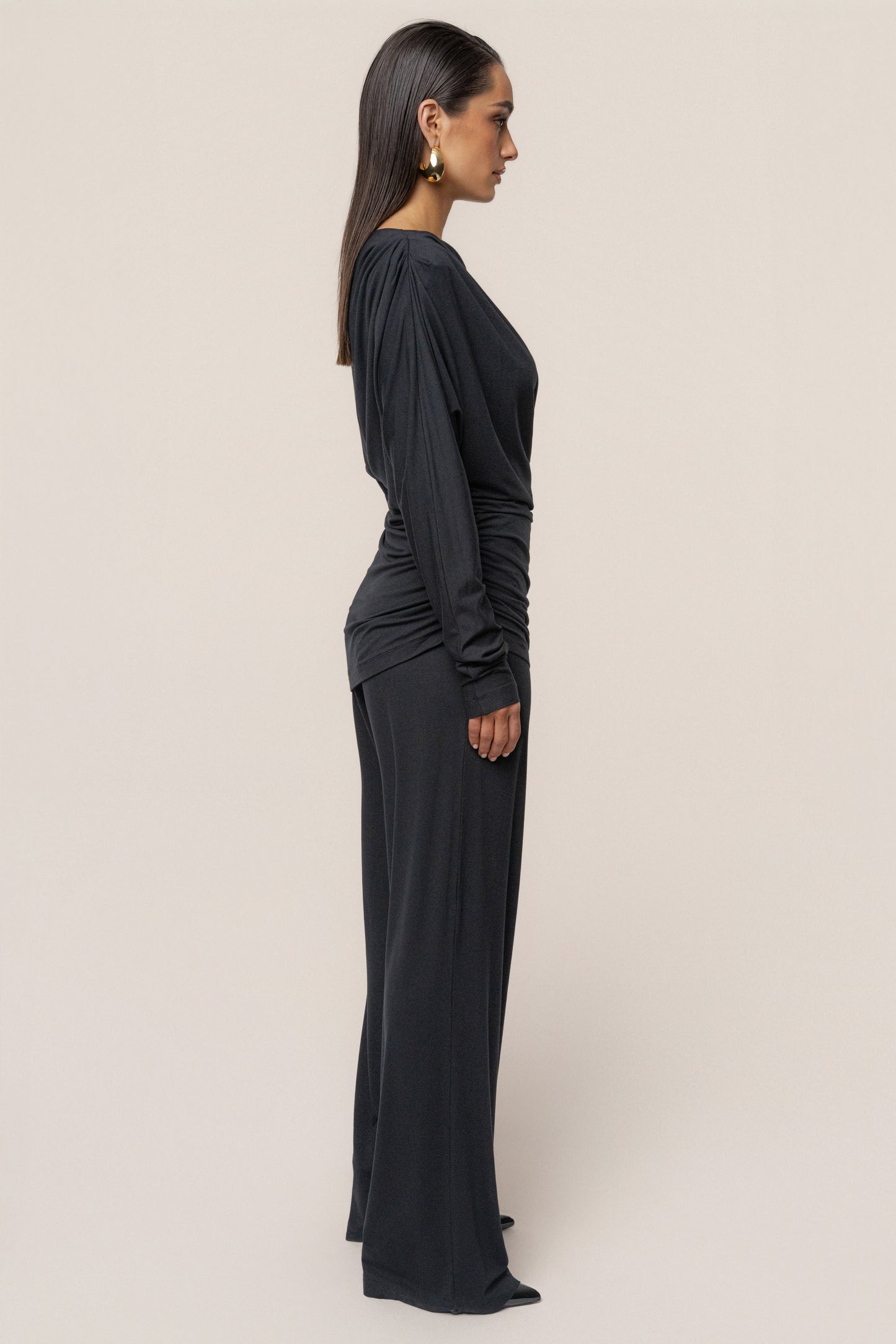 Black Winter Soirée Pant Set JLUXLABEL