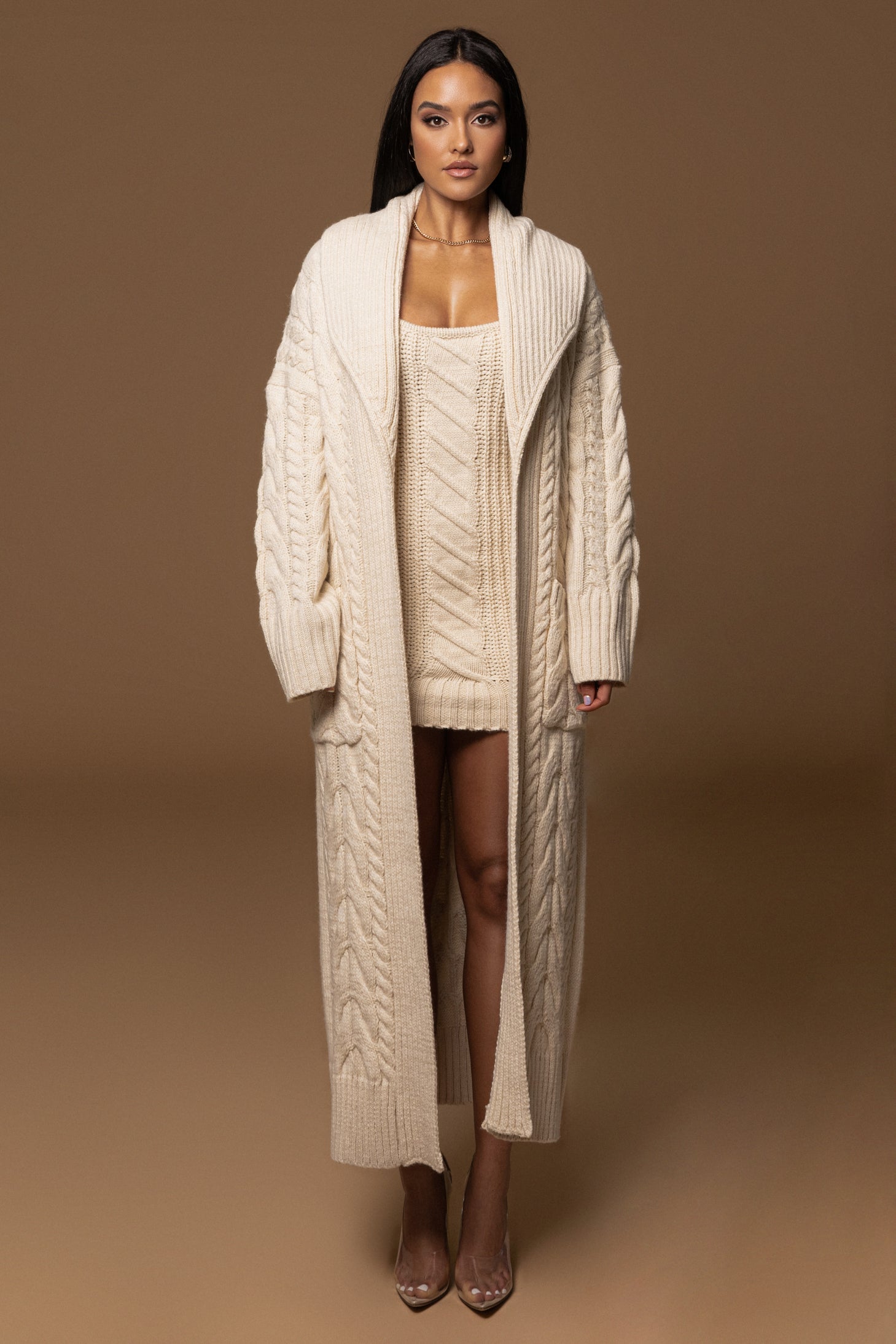 Ivory Upstate Cable Knit Cardigan JLUXLABEL