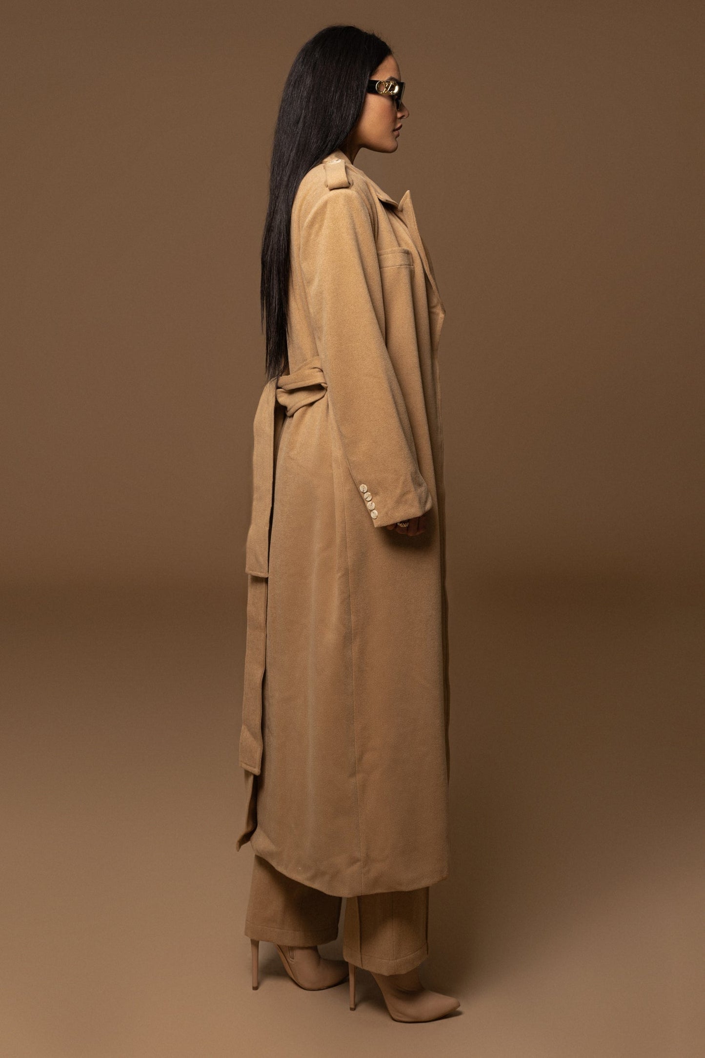 Beige SAVANNAH BELTED COAT NEWFASHIONEDGE