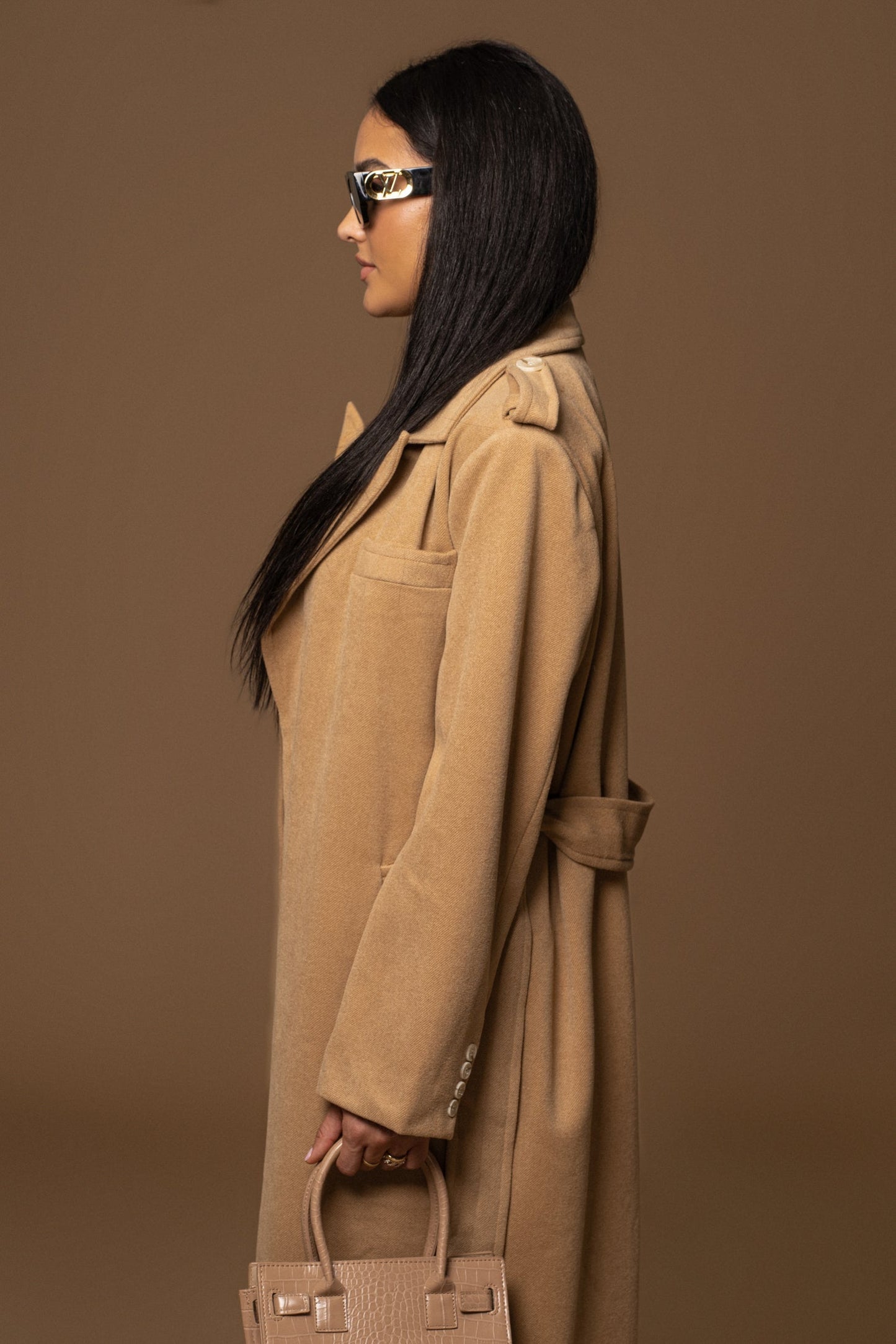 Beige SAVANNAH BELTED COAT NEWFASHIONEDGE