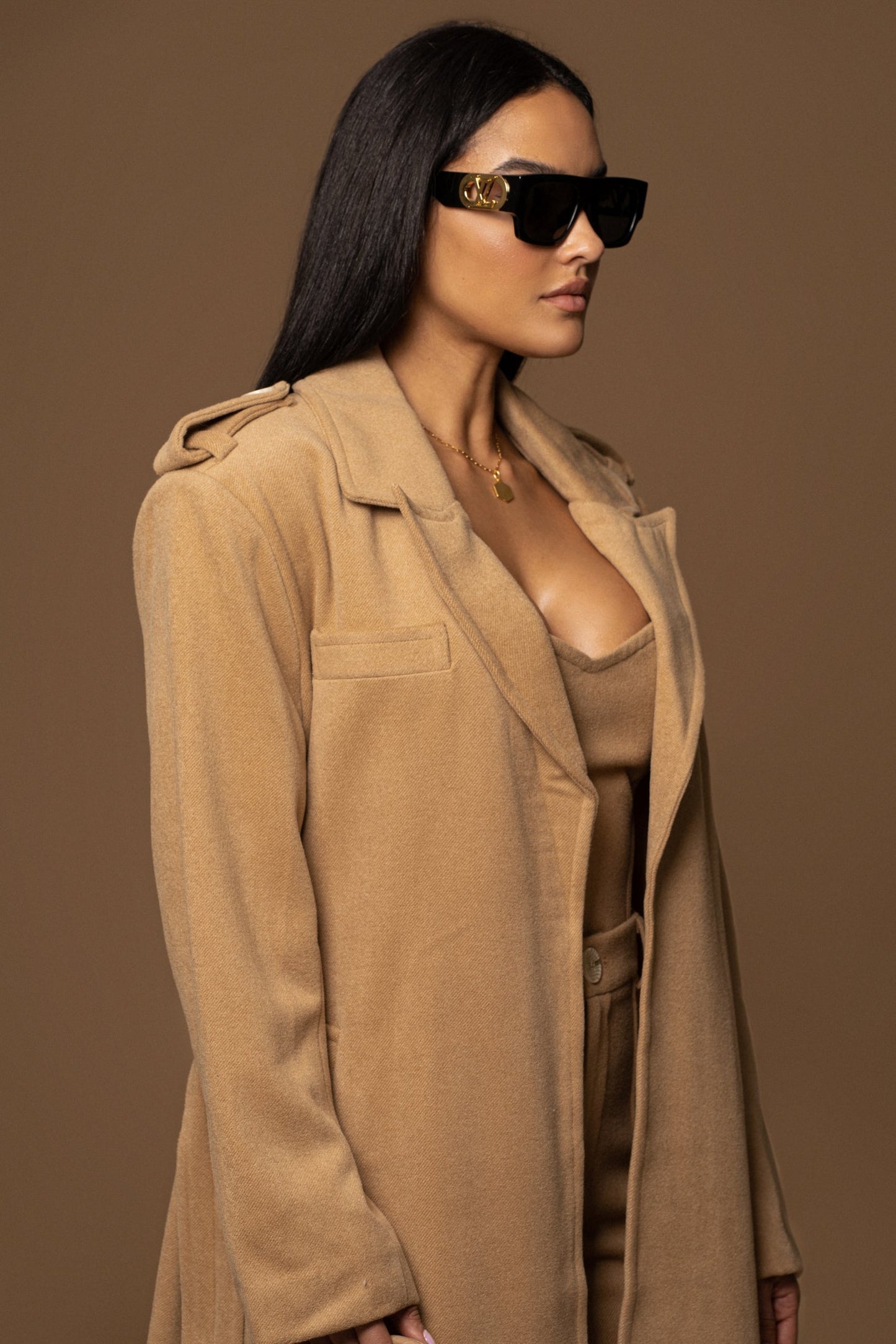 Beige SAVANNAH BELTED COAT NEWFASHIONEDGE