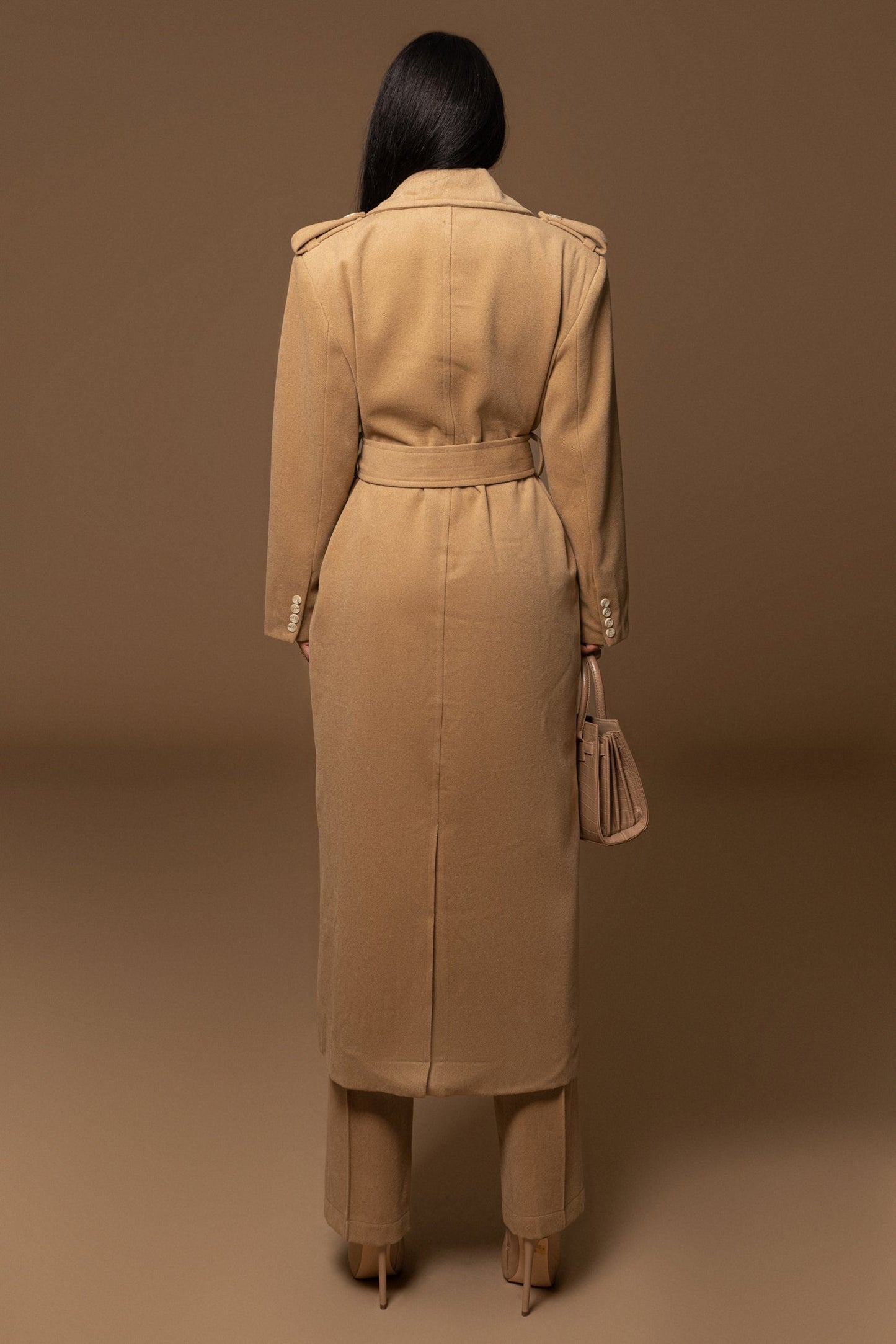 Beige SAVANNAH BELTED COAT NEWFASHIONEDGE