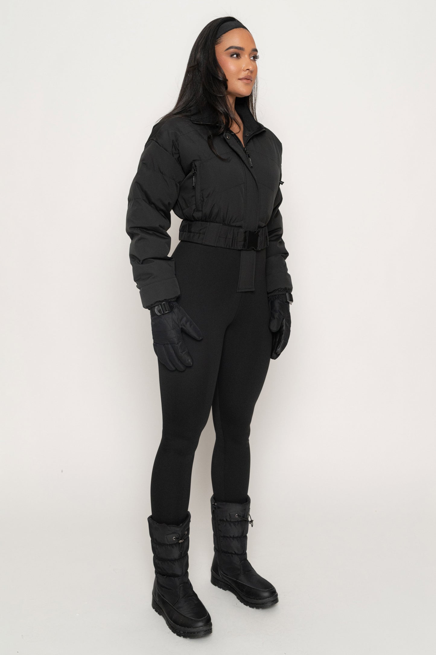 Black In Motion Nylon Jumpsuit JLUXLABEL