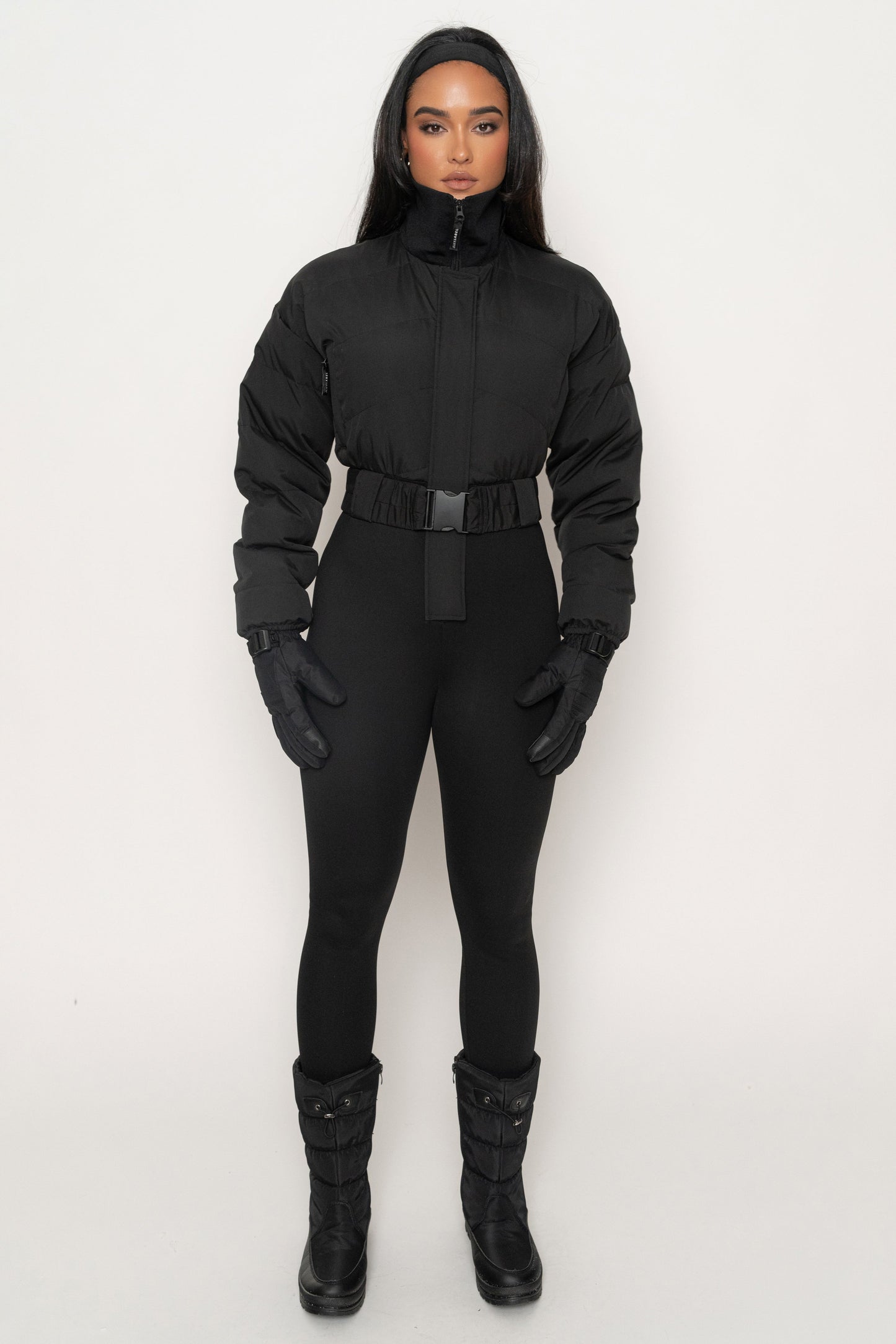Black In Motion Nylon Jumpsuit JLUXLABEL
