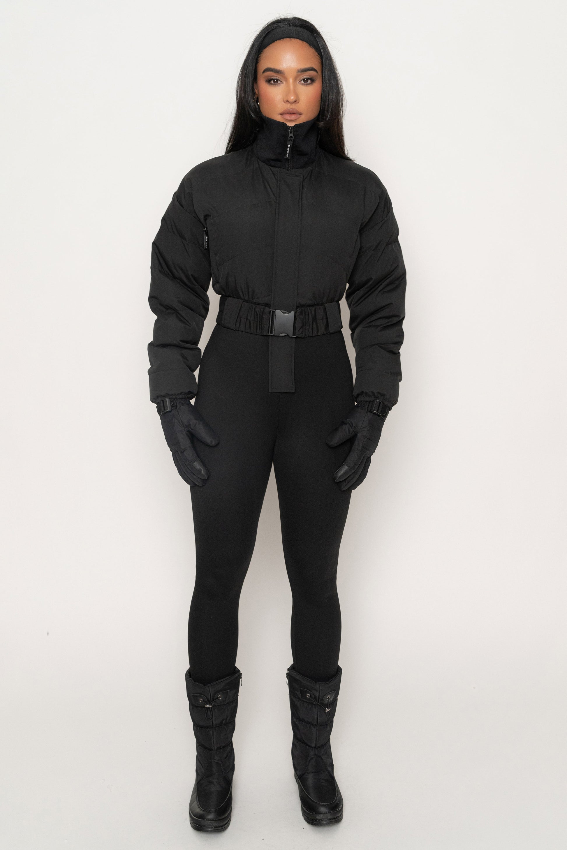 Black In Motion Nylon Jumpsuit JLUXLABEL