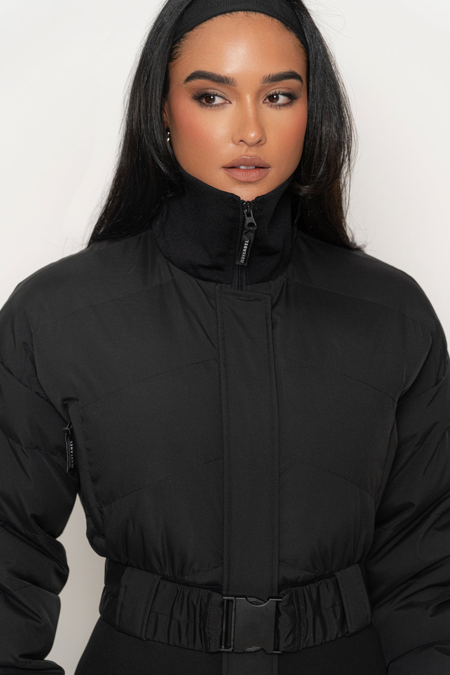 Black In Motion Nylon Jumpsuit JLUXLABEL