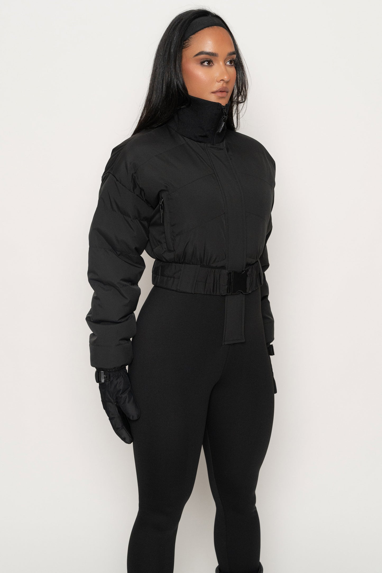 Black In Motion Nylon Jumpsuit JLUXLABEL