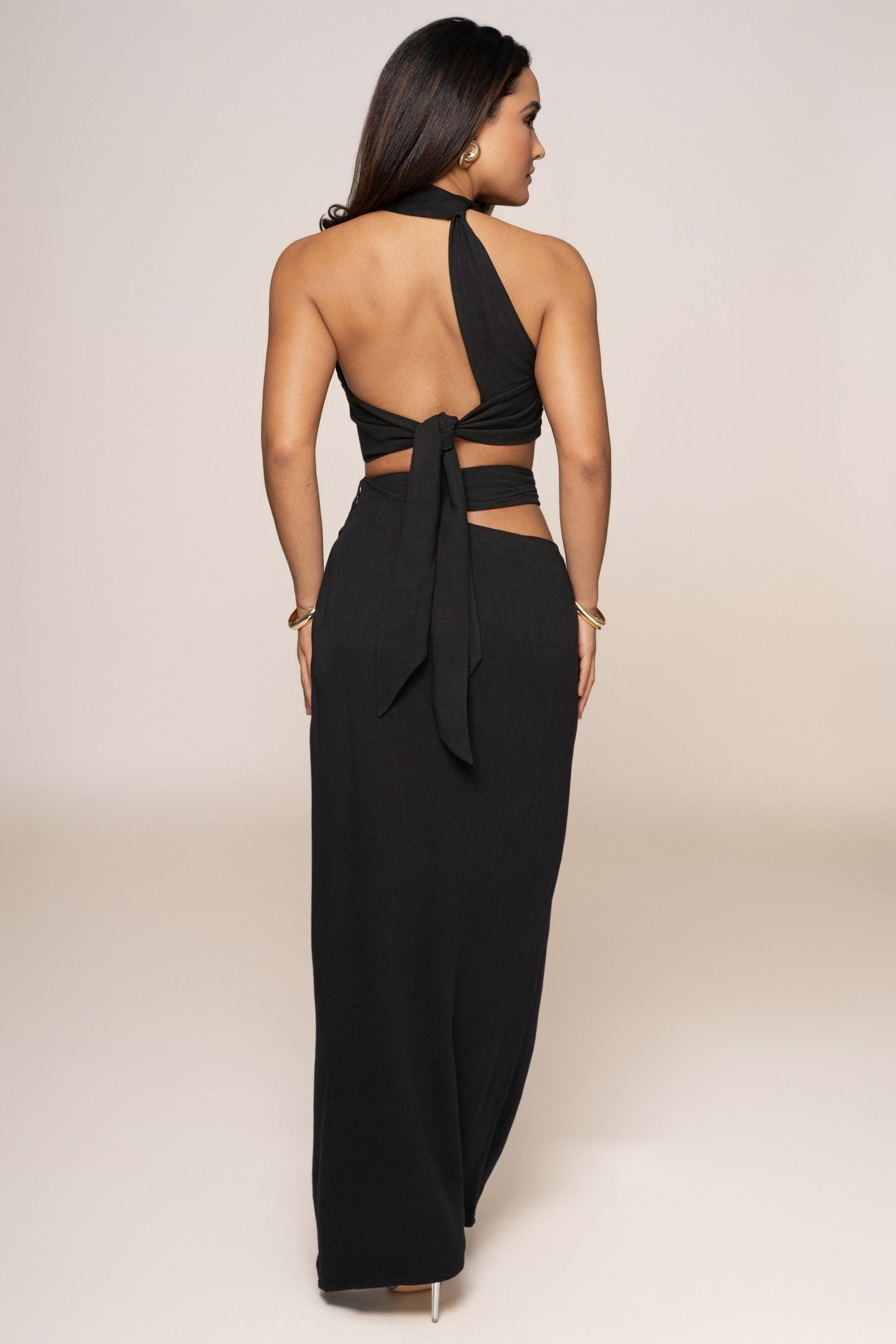 Black New Age Two Piece Skirt Set JLUXLABEL