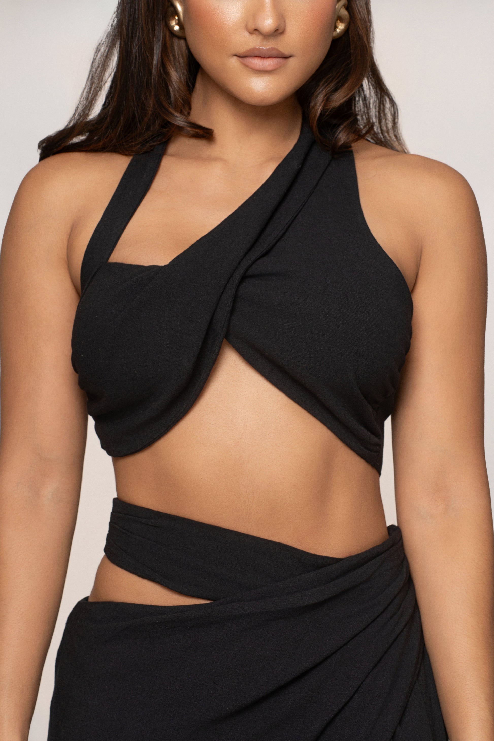 Black New Age Two Piece Skirt Set JLUXLABEL
